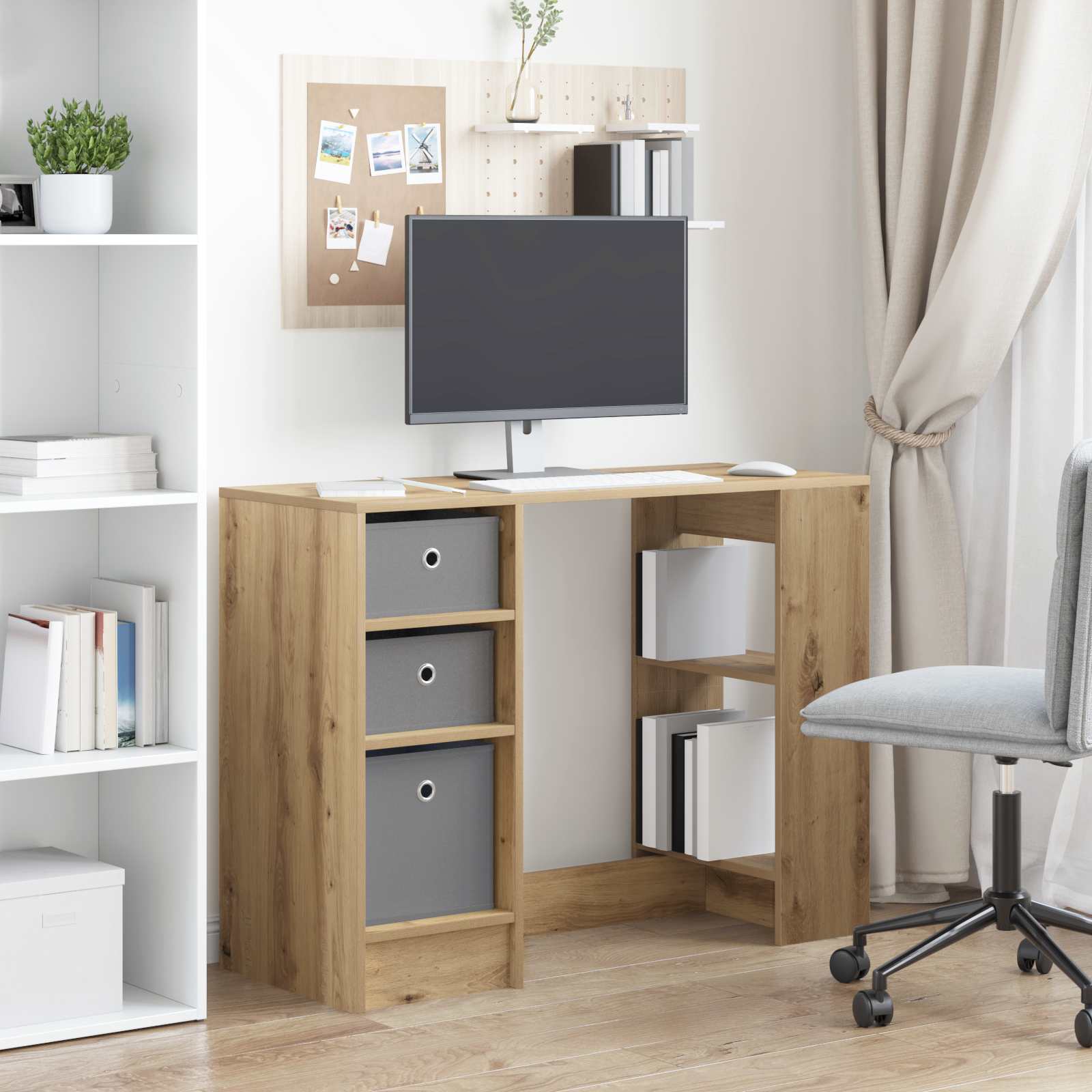 Bureau Chêne artisanal 100 x 40 x 75 cm Bois d'ingénierie - XIOS