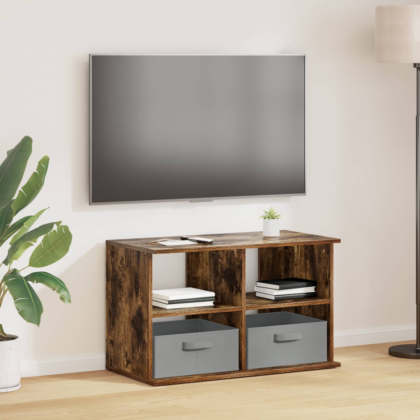 Support de télévision avec tiroir Chêne fumé 79 x 40 x 48 cm - XIOS