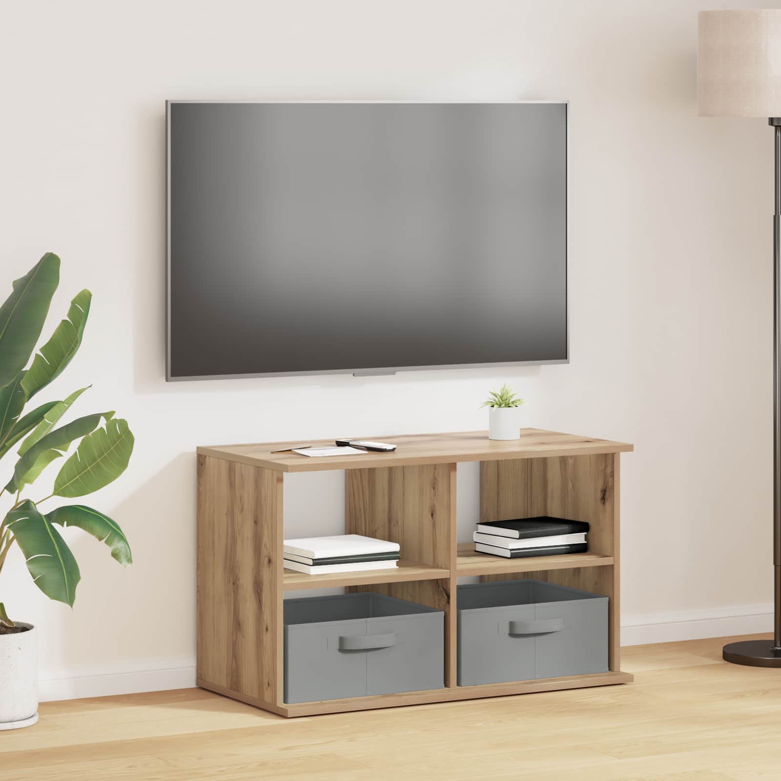 Support de télévision Chêne artisanal 79 x 40 x 48 cm - XIOS
