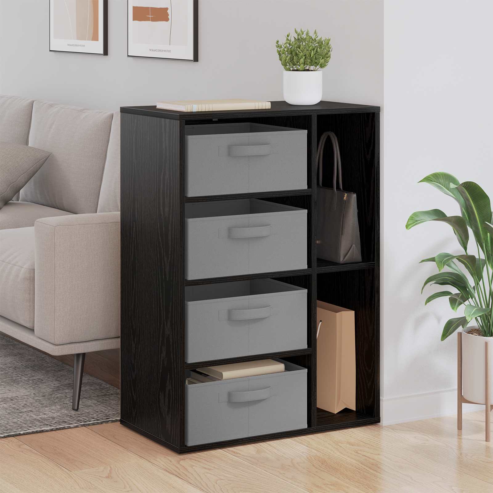 Buffet avec tiroir Chêne noir 60 x 33,5 x 84 cm - XIOS