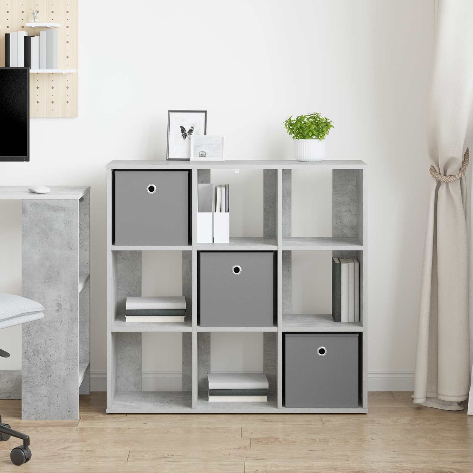 Buffet avec tiroir Gris béton 88,5 x 29 x 84,5 cm - XIOS