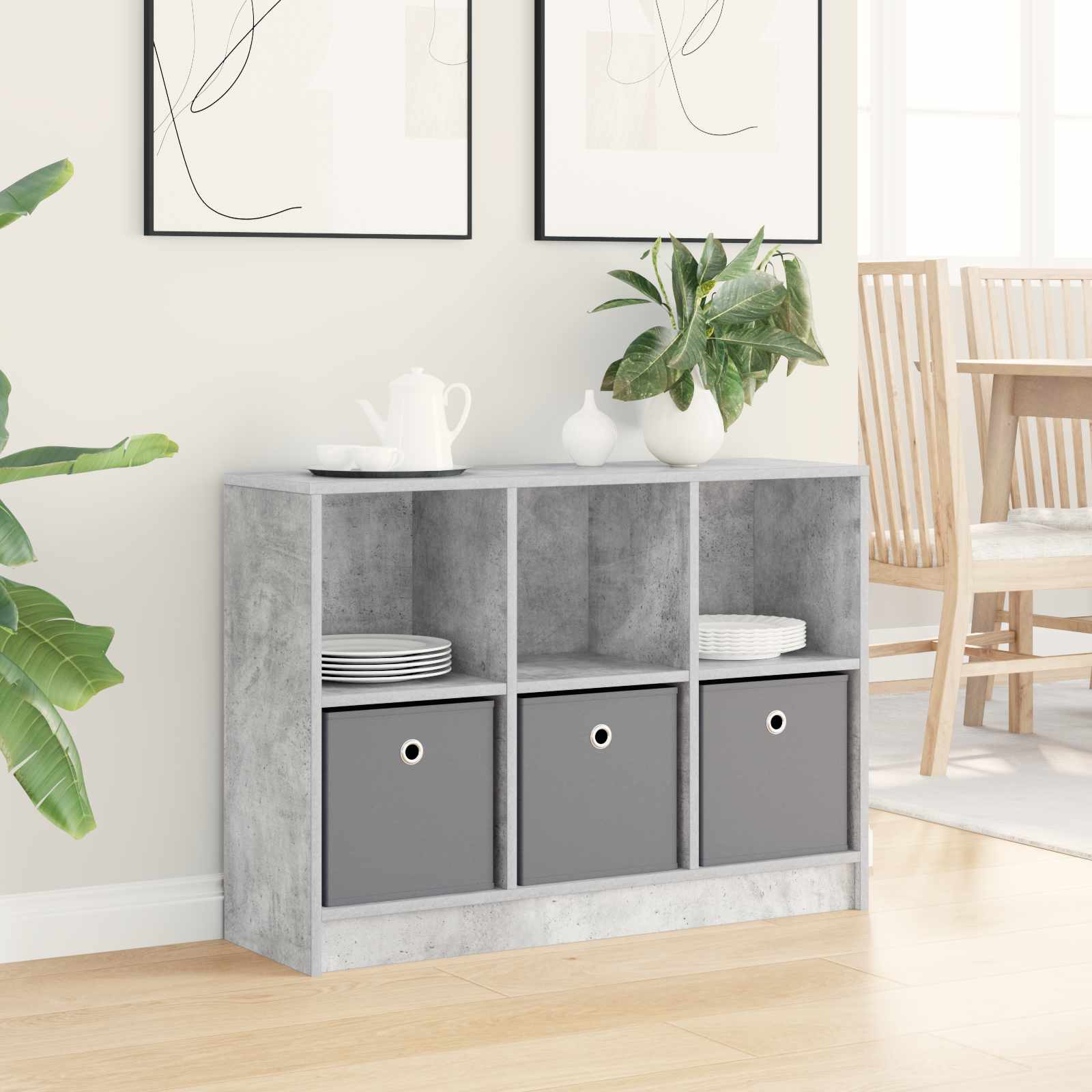 Buffet avec tiroir Gris béton 88,5 x 27,5 x 63,5 cm - XIOS