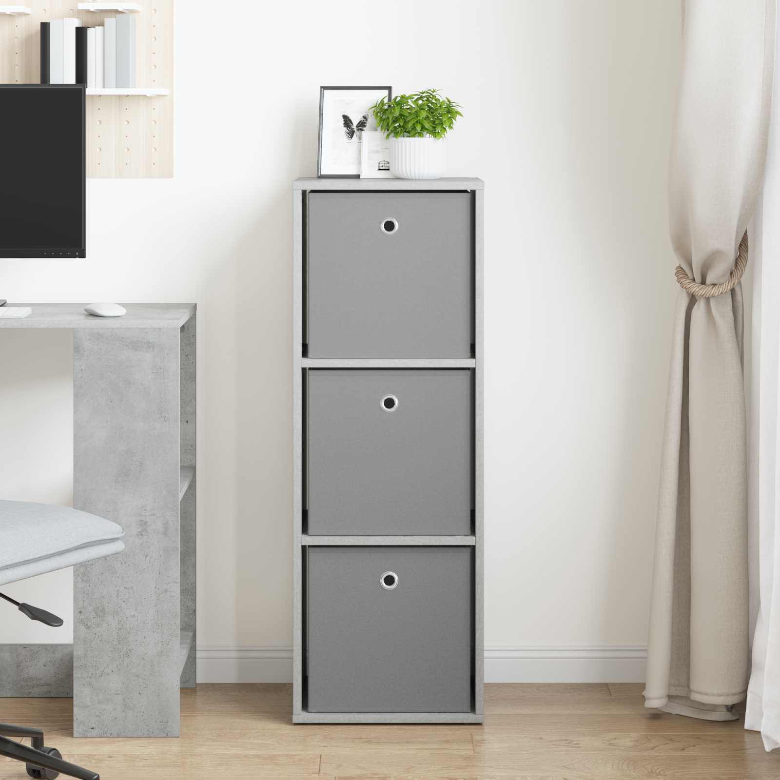 Buffet avec tiroir Gris béton 35 x 32 x 99,5 cm - XIOS
