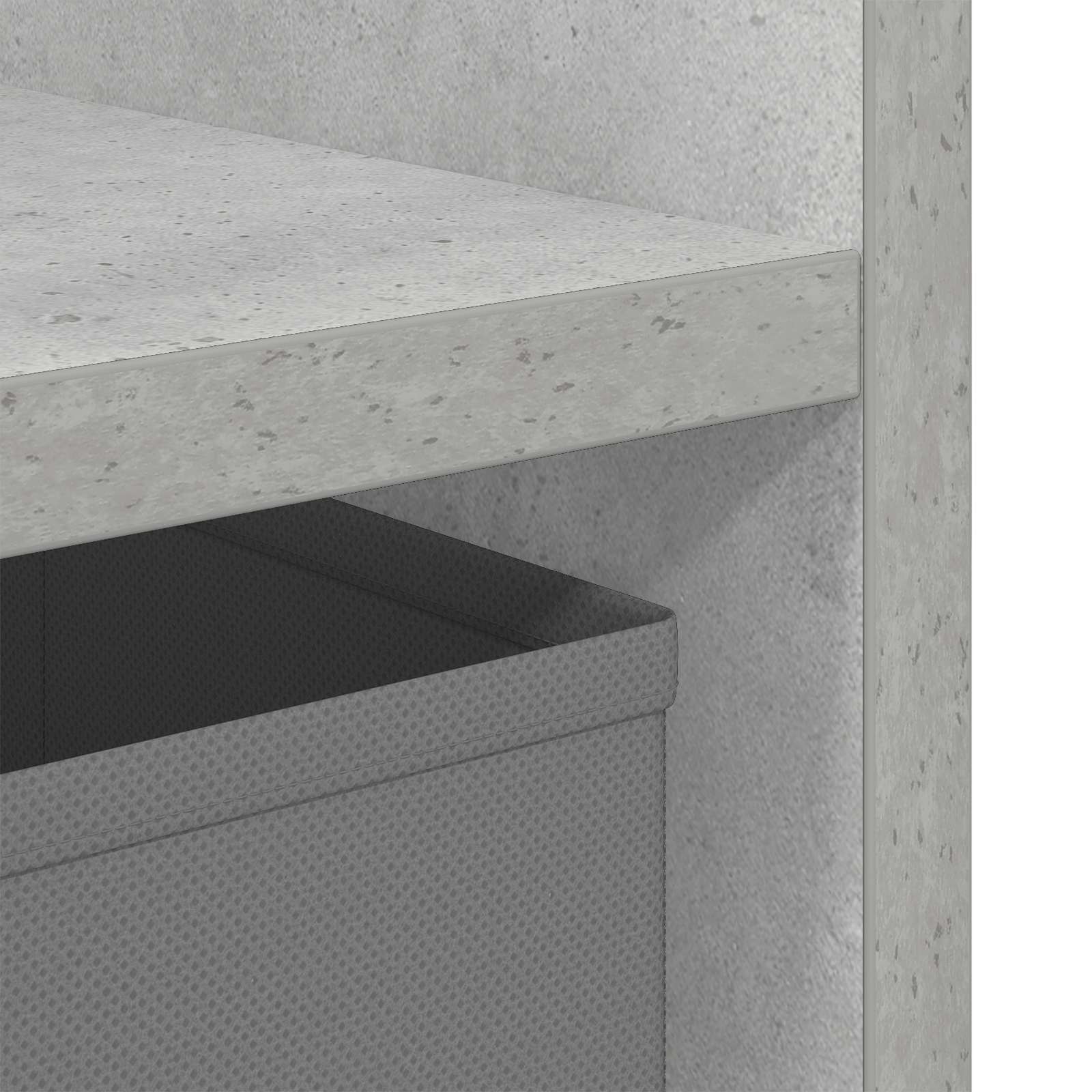 Table de chevet avec tiroir 2 pcs Gris béton 35 x 32 x 68,5 cm - XIOS