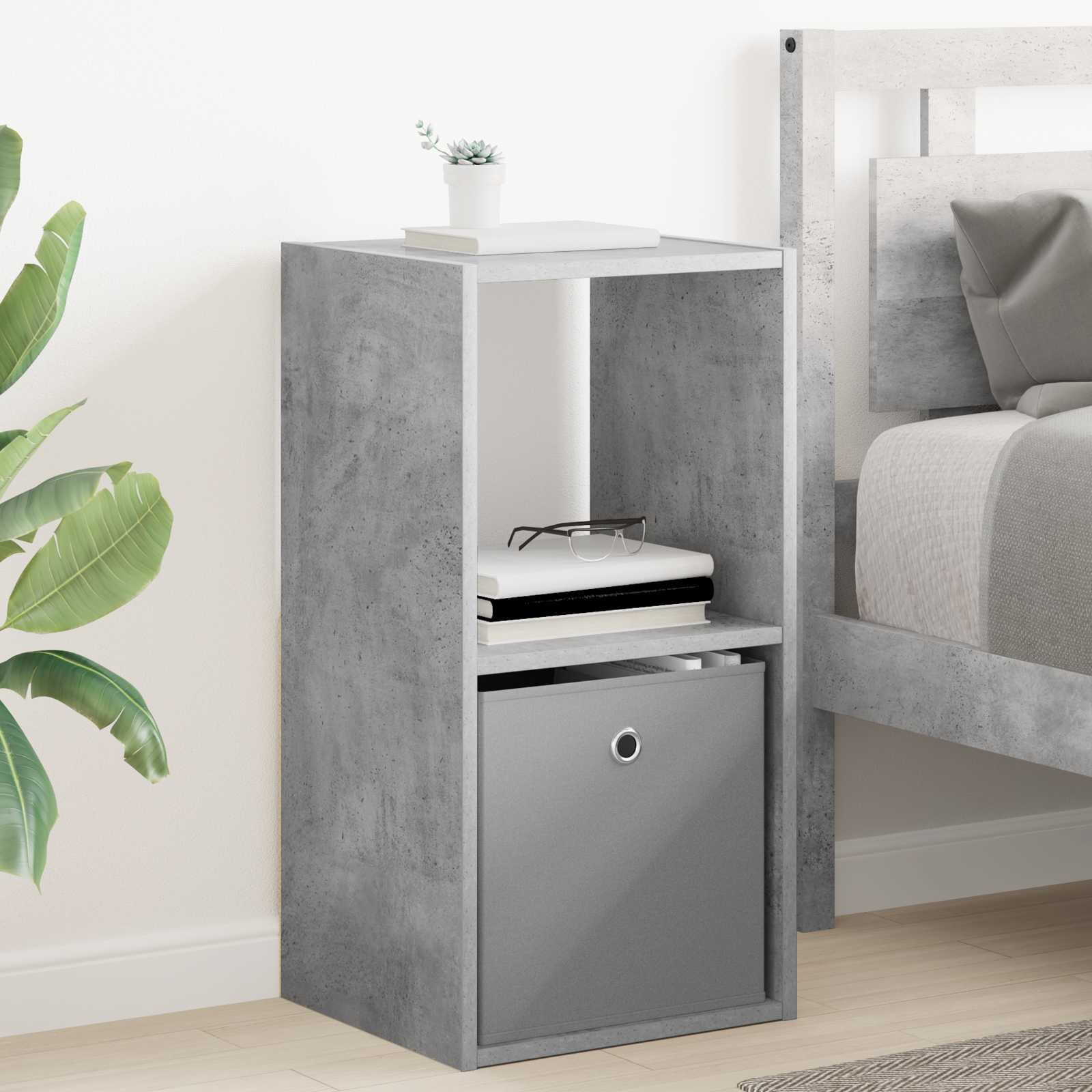 Table de chevet avec tiroir 2 pcs Gris béton 35 x 32 x 68,5 cm - XIOS