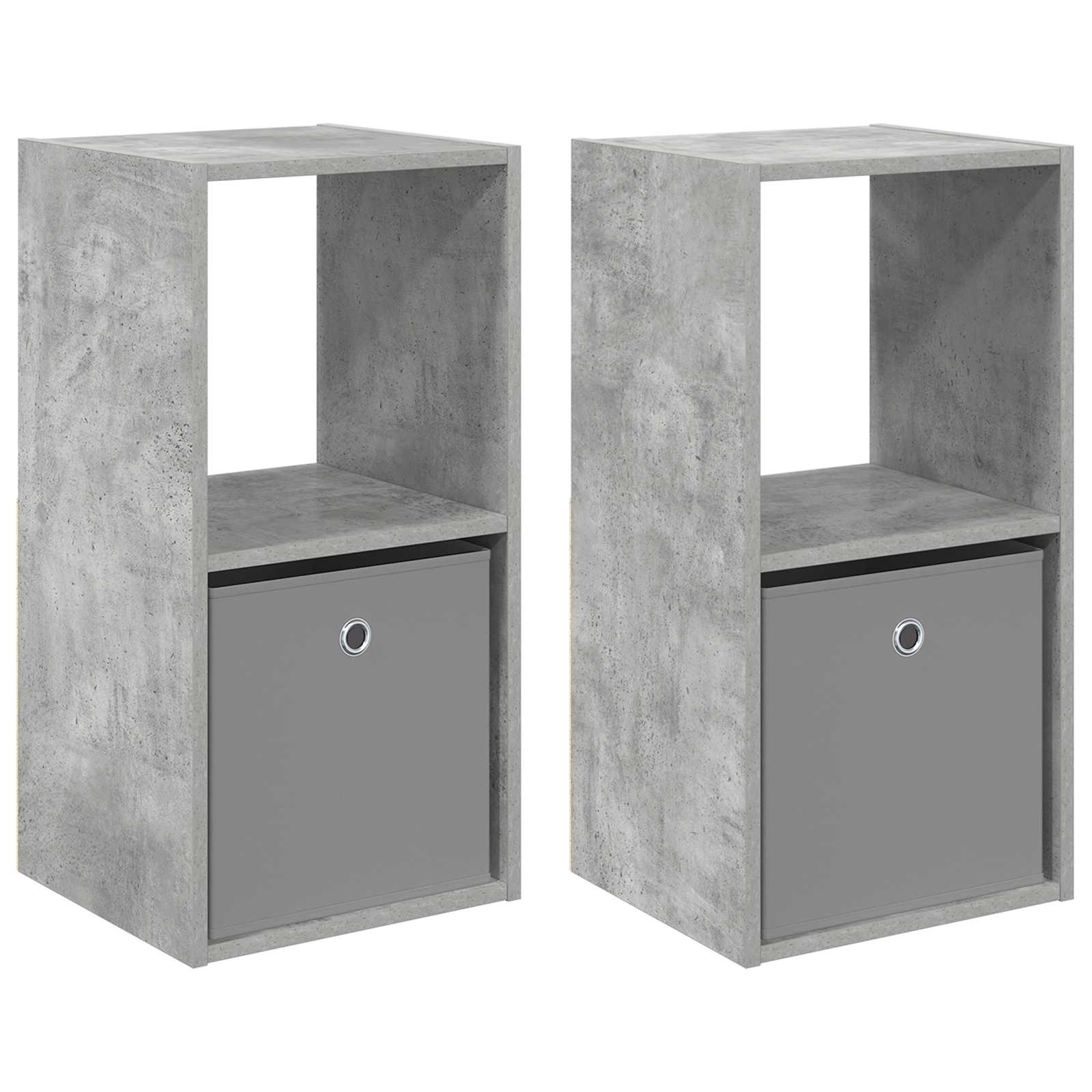 Table de chevet avec tiroir 2 pcs Gris béton 35 x 32 x 68,5 cm - XIOS