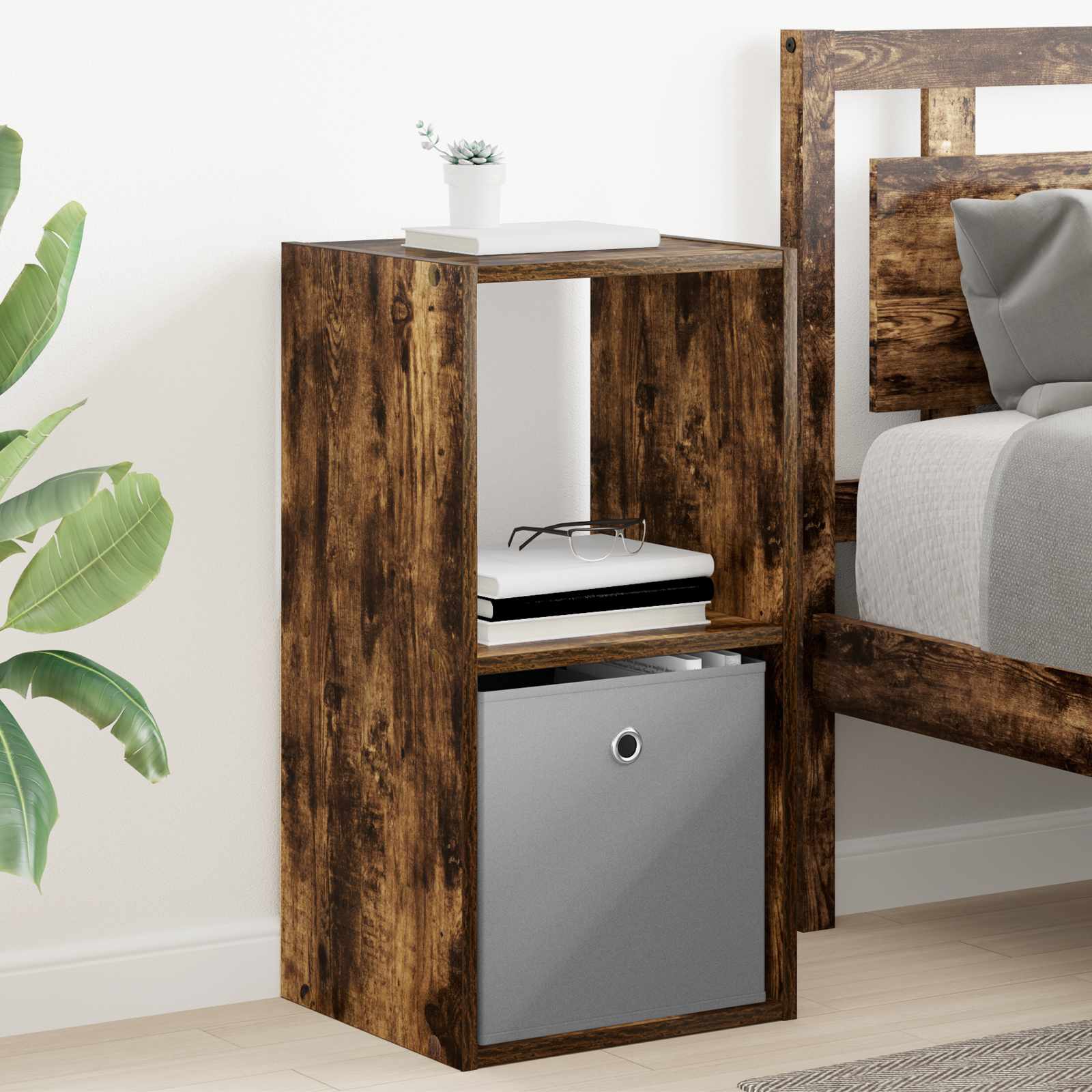 Table de chevet avec tiroir 2 pcs Chêne fumé 35 x 32 x 68,5 cm - XIOS