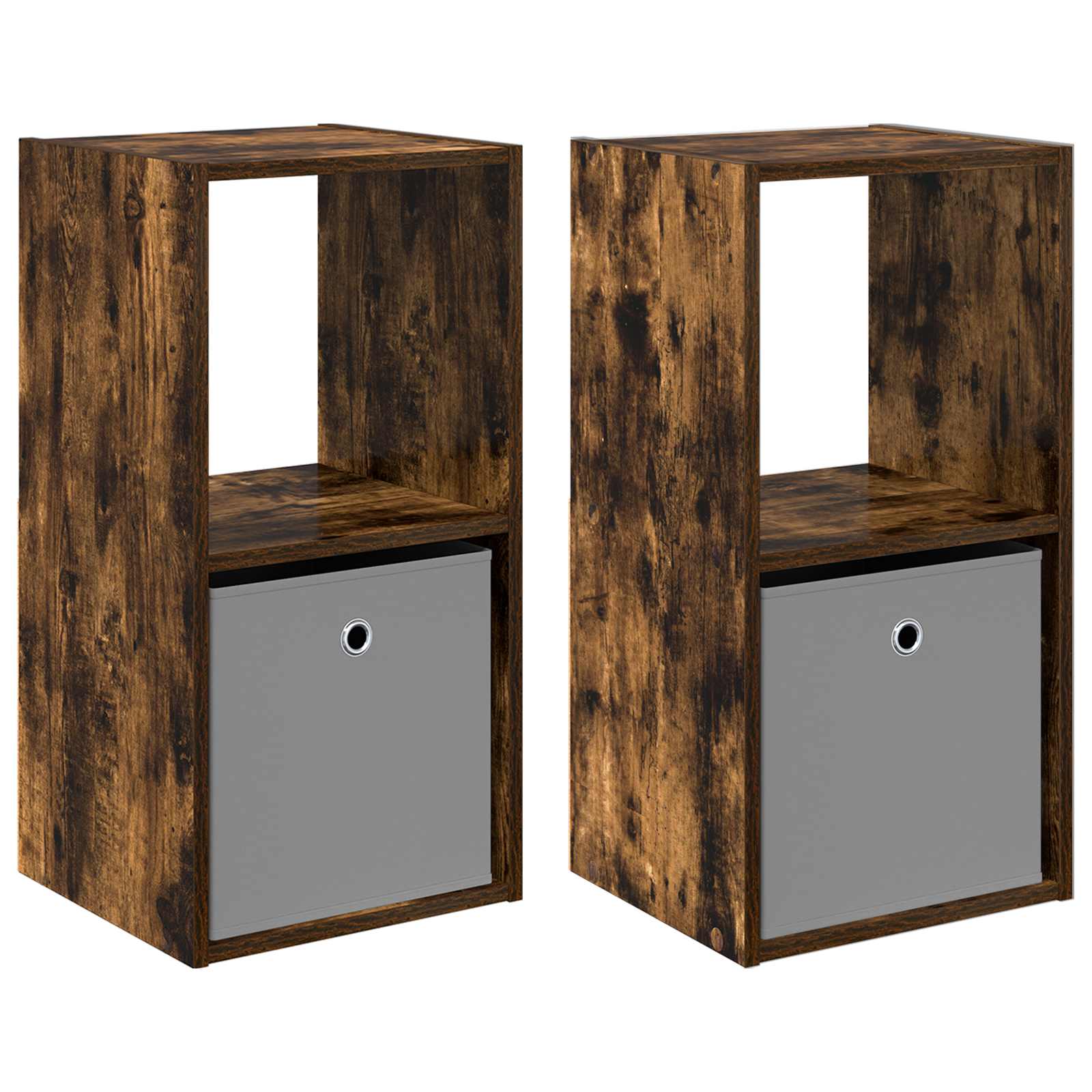 Table de chevet avec tiroir 2 pcs Chêne fumé 35 x 32 x 68,5 cm - XIOS