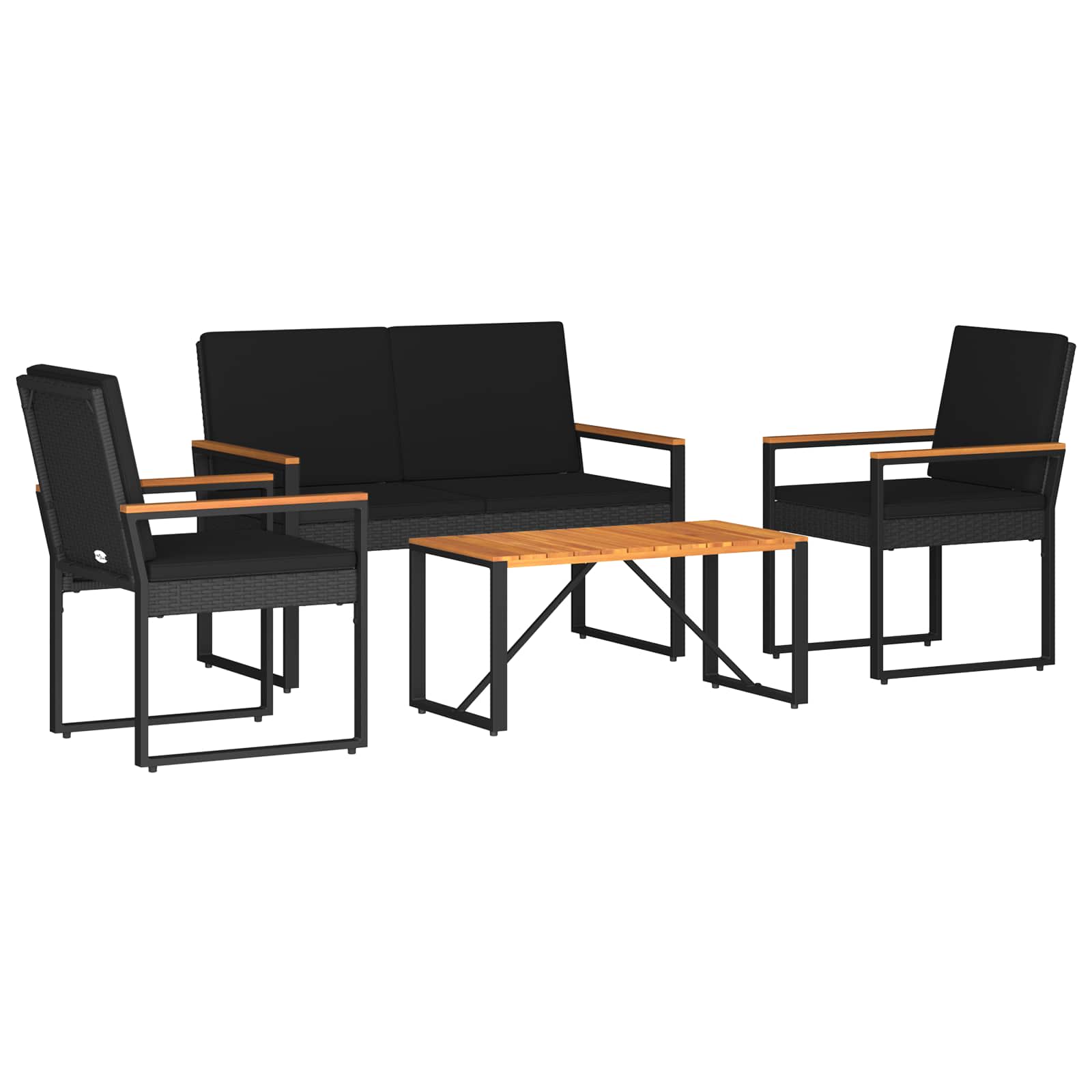 Ensemble de meubles d'extérieur 4 pcs Noir polyrotin - XIOS