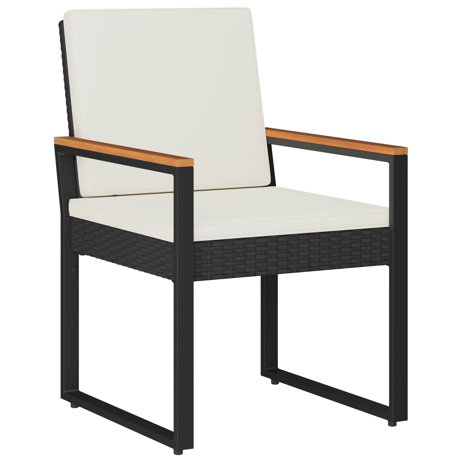 Ensemble de meubles d'extérieur 4 pcs Noir et blanc crème - XIOS