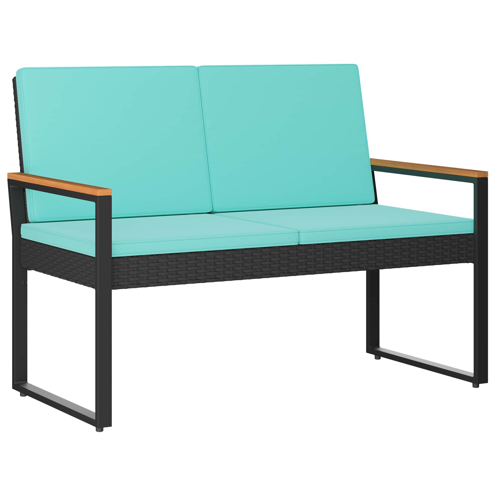 Ensemble de meubles d'extérieur 4 pcs Noir et turquoise - XIOS