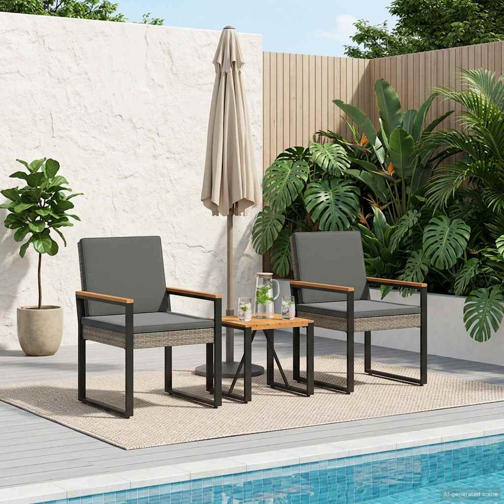 Ensemble de meubles d'extérieur 3 pcs Gris et Gris foncé - XIOS