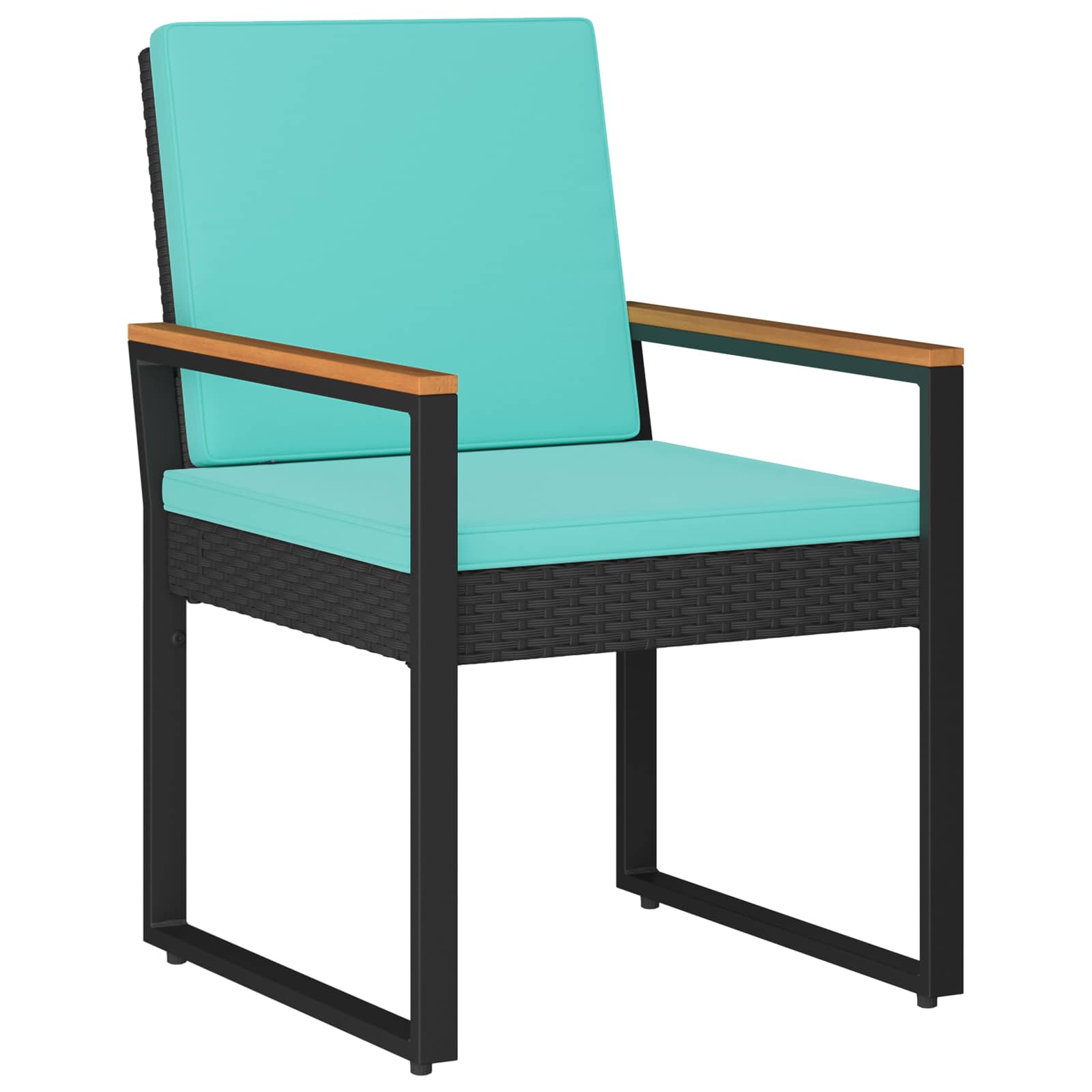 Ensemble de meubles d'extérieur 3 pcs Noir et turquoise - XIOS