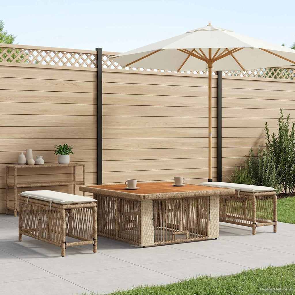 Ensemble de salle à manger pour jardin 3 pcs Beige et crème - XIOS