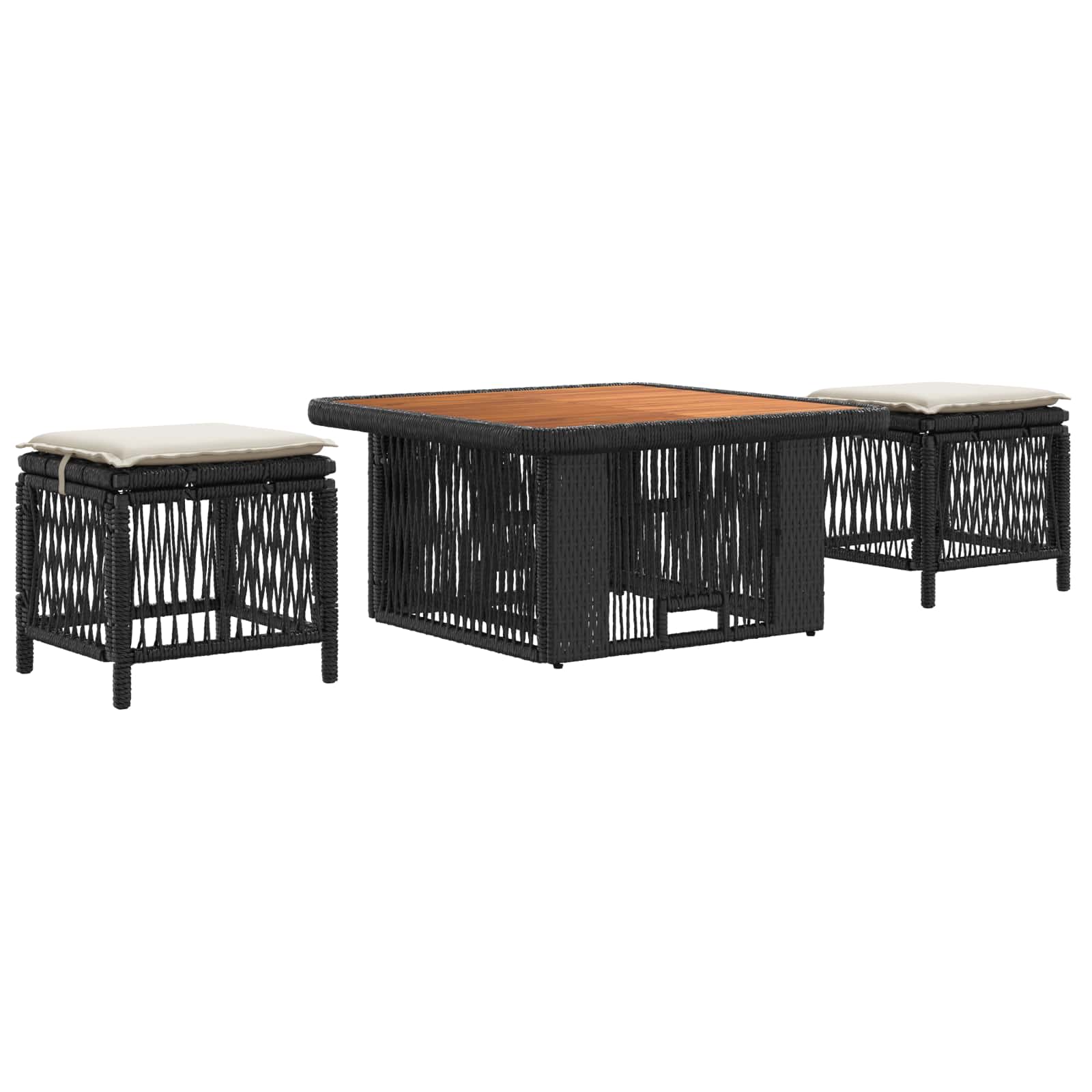 Ensemble de salle à manger pour jardin 3 pcs Beige et crème - XIOS