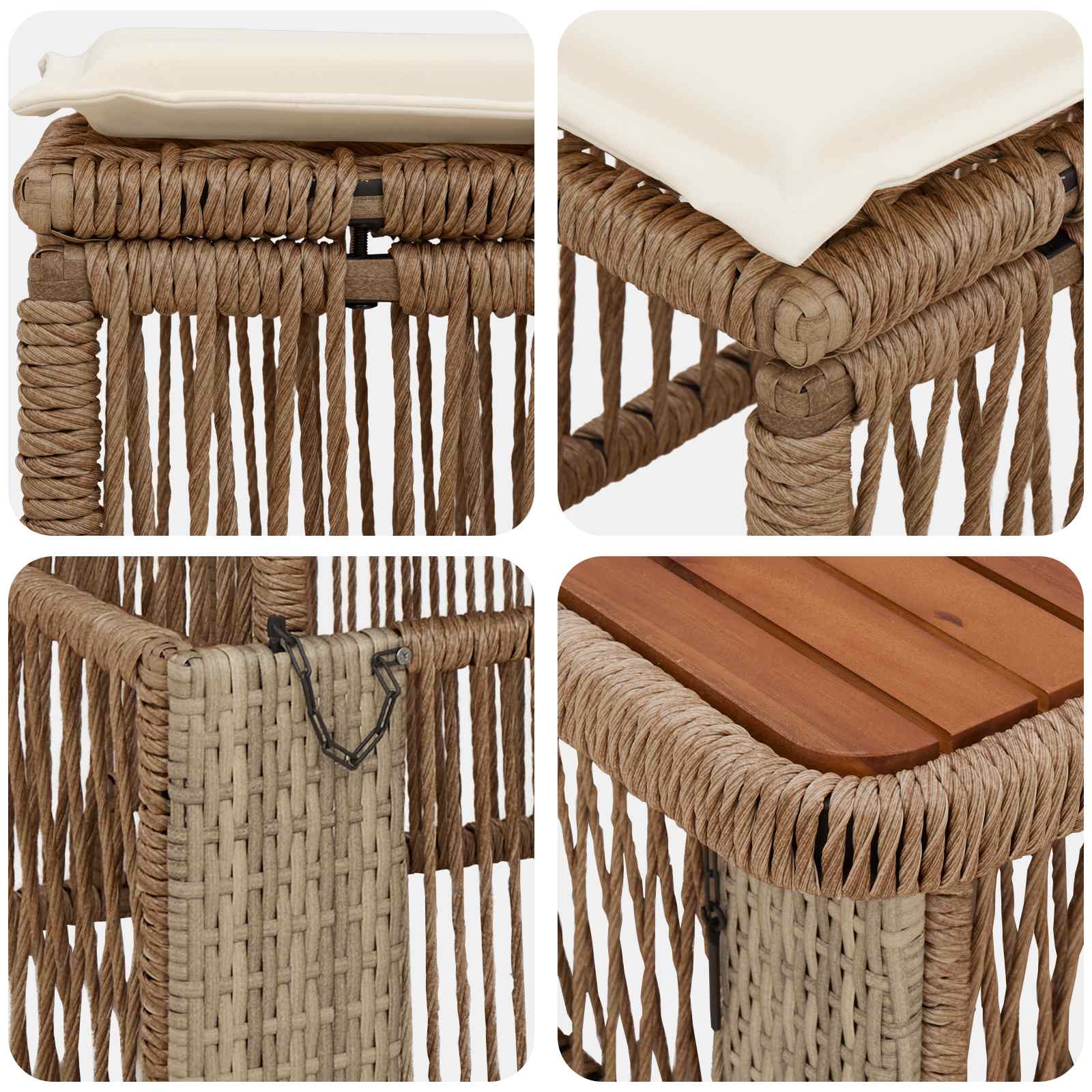 Ensemble de salle à manger pour jardin 3 pcs Beige et crème - XIOS