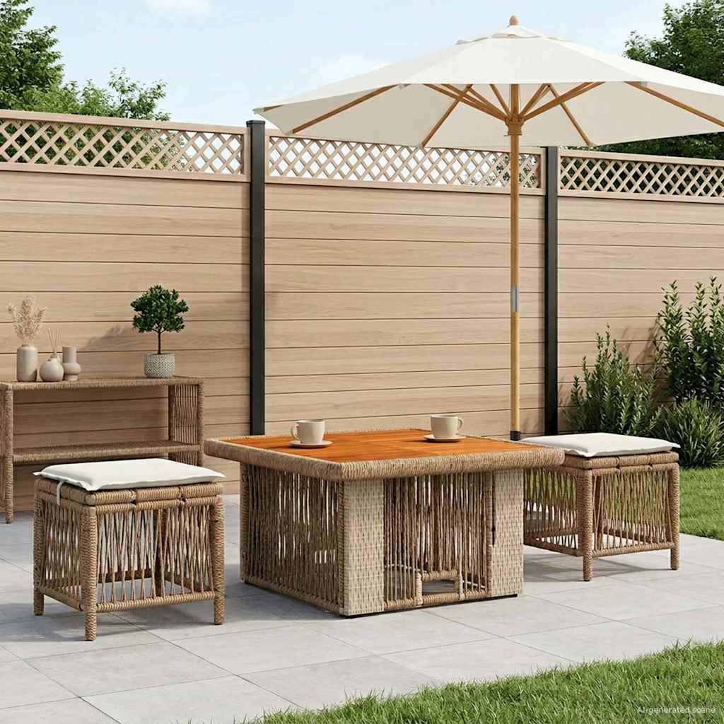 Ensemble de salle à manger pour jardin 3 pcs Beige et crème - XIOS