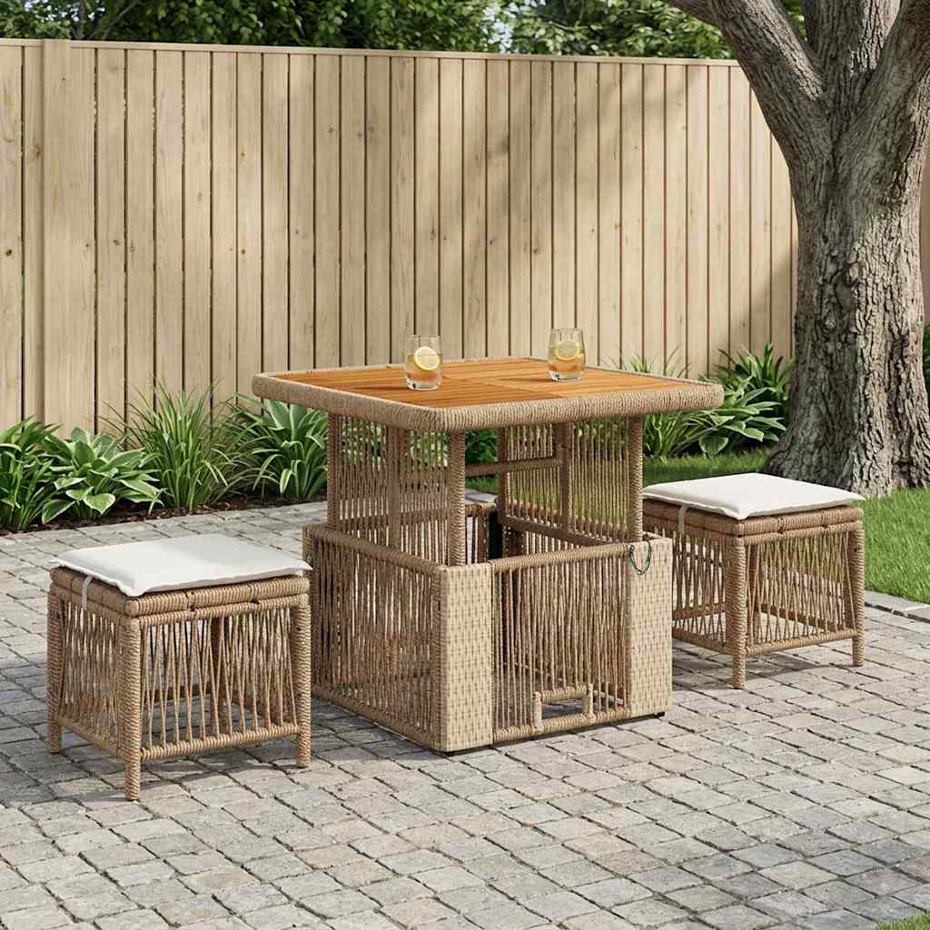 Ensemble de salle à manger pour jardin 3 pcs Beige et crème - XIOS