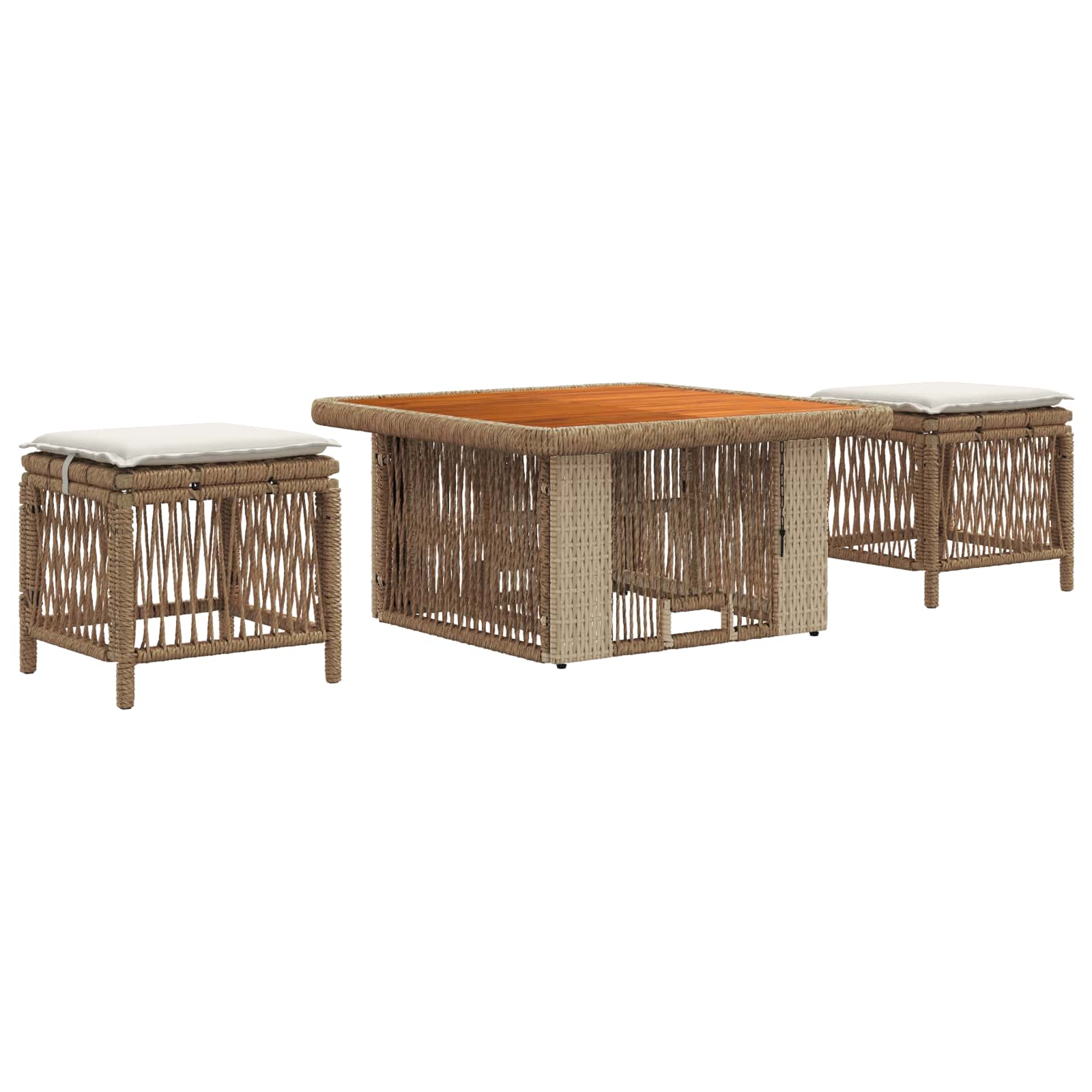 Ensemble de salle à manger pour jardin 3 pcs Beige et crème - XIOS
