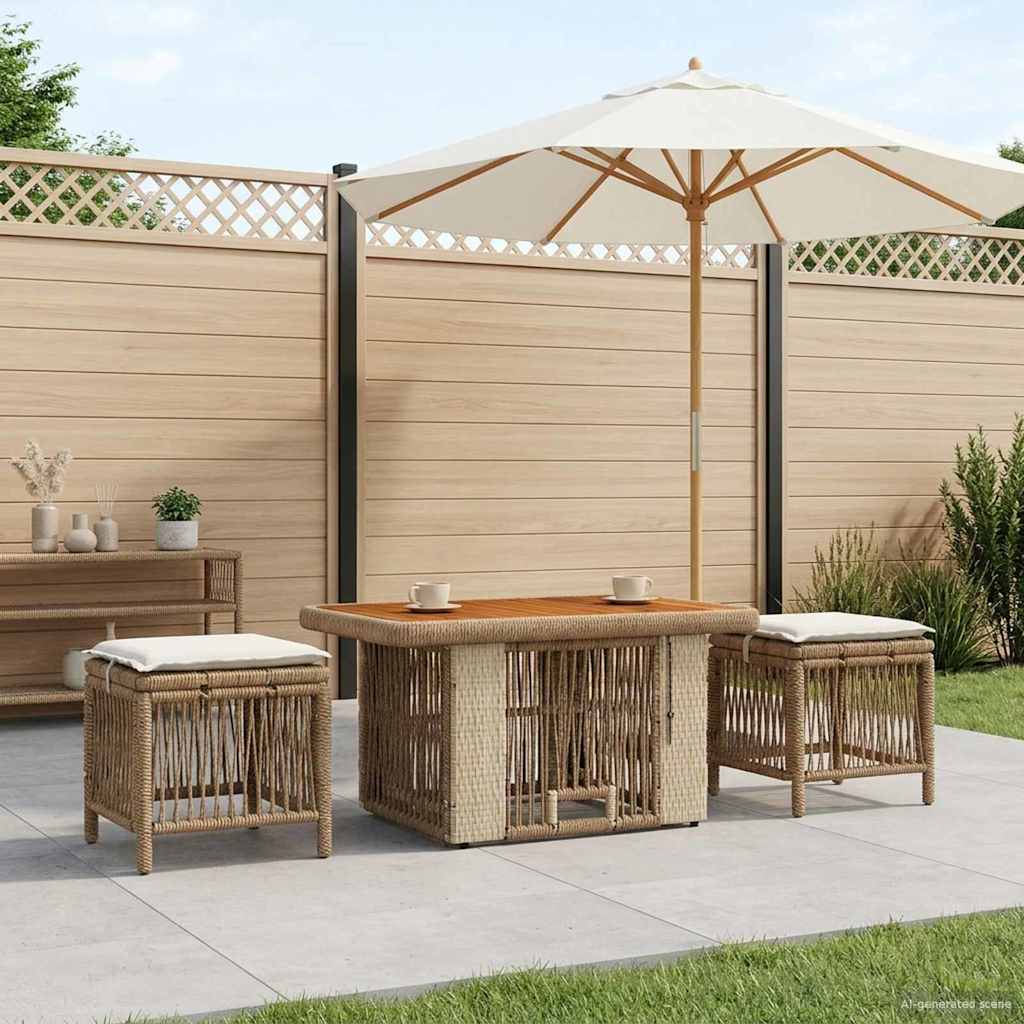 Ensemble de salle à manger pour jardin 3 pcs Beige et crème - XIOS