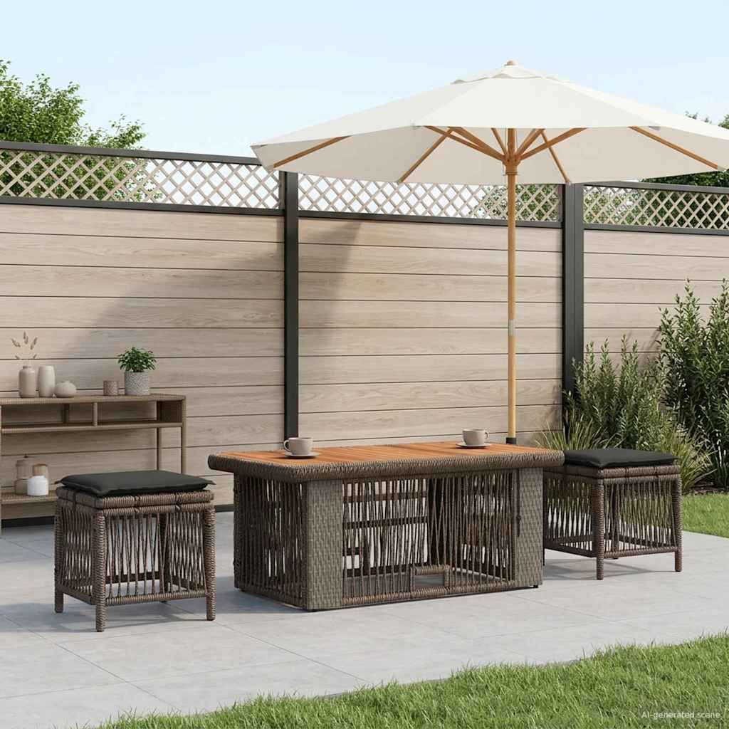 Ensemble de salle à manger pour jardin 4 pcs Gris et Gris foncé - XIOS