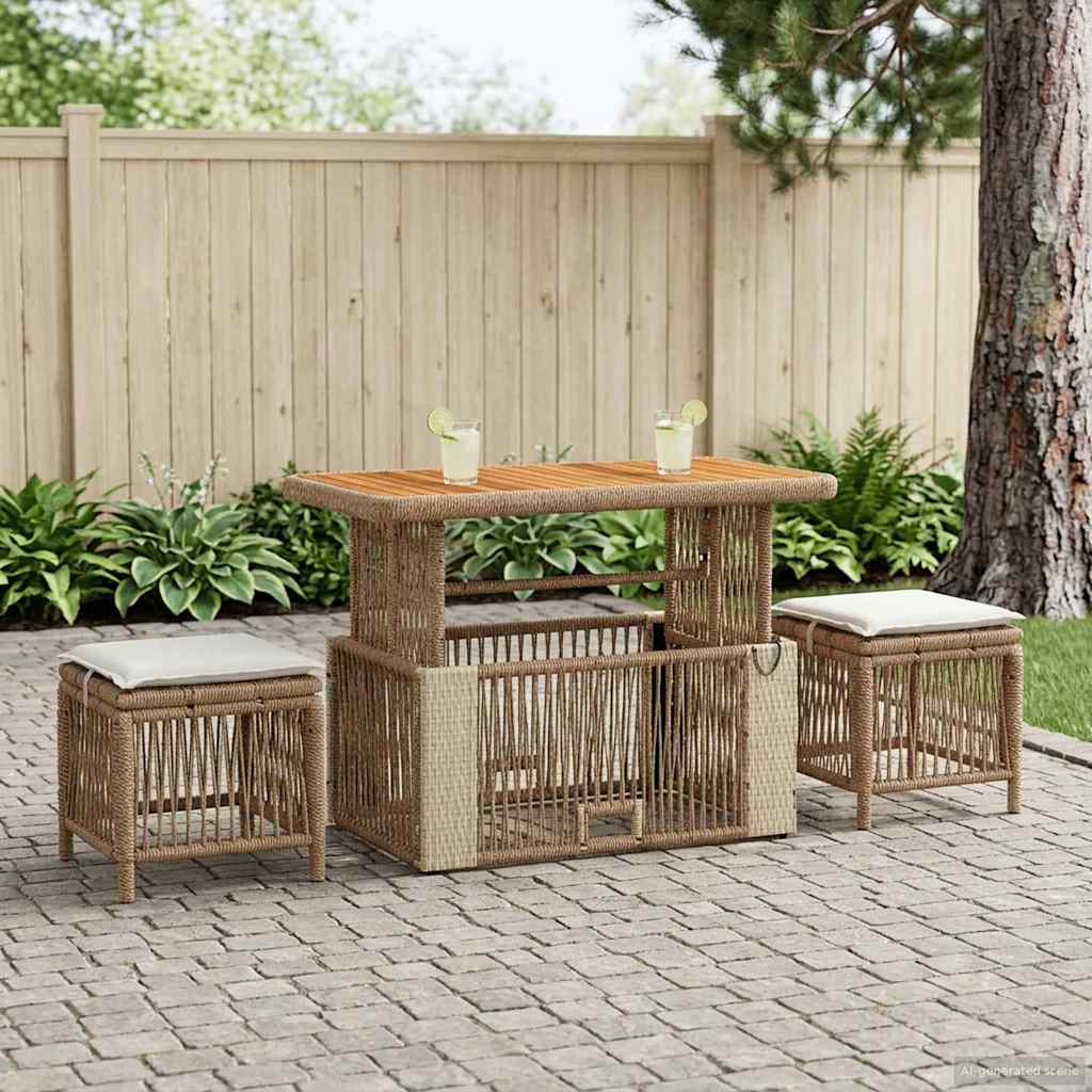 Ensemble de salle à manger pour jardin 4 pcs Beige et crème - XIOS