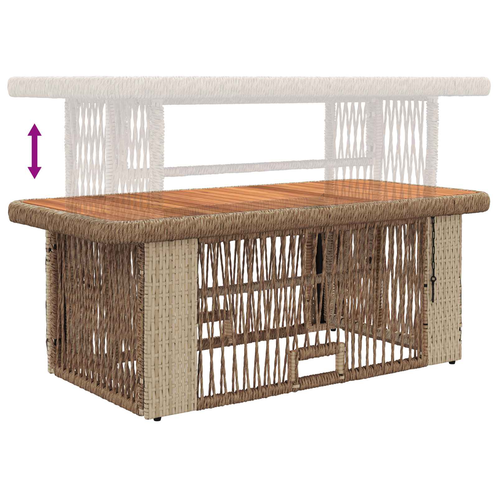 Ensemble de salle à manger pour jardin 4 pcs Beige et crème - XIOS