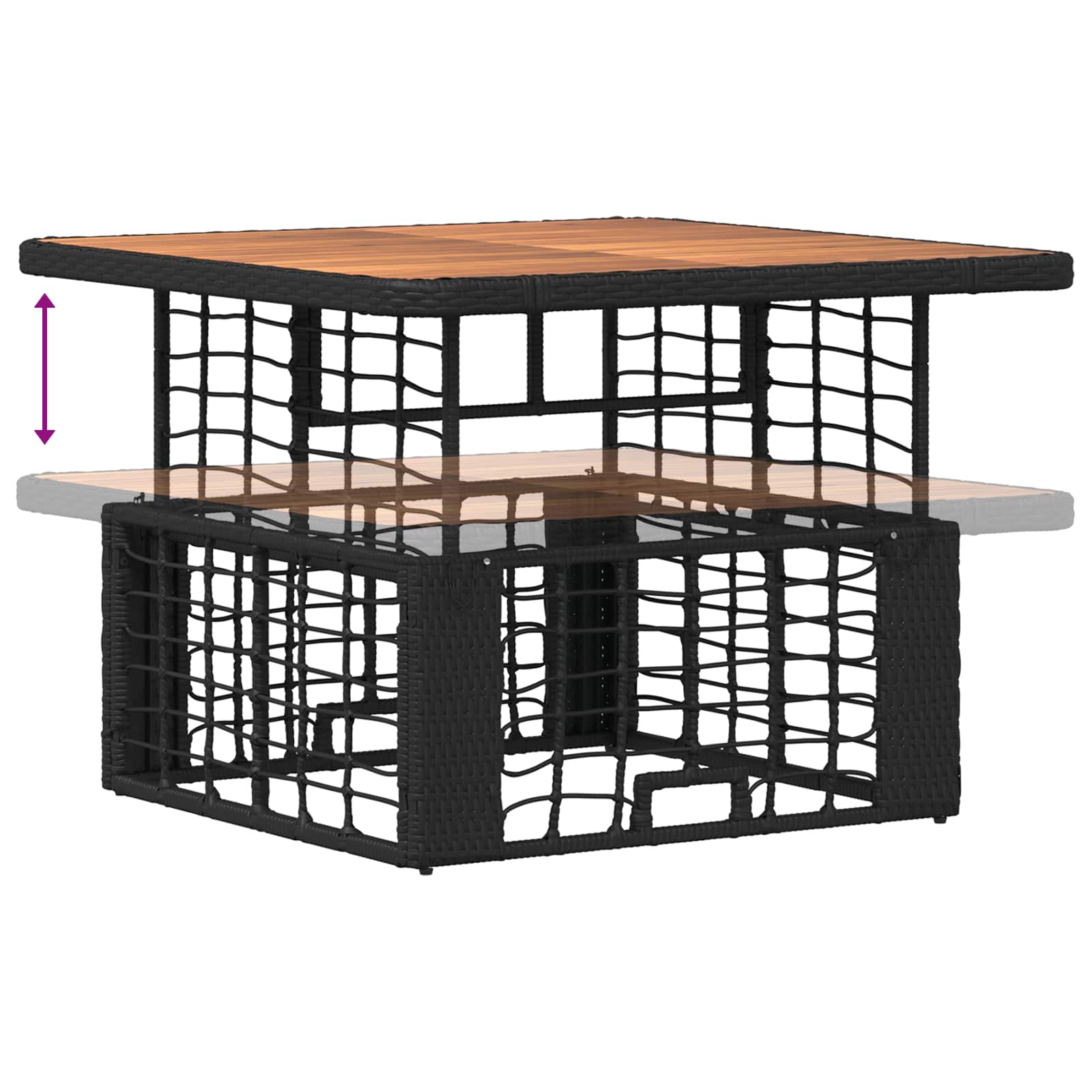 Ensemble de salle à manger pour jardin 3 pcs Noir et gris - XIOS