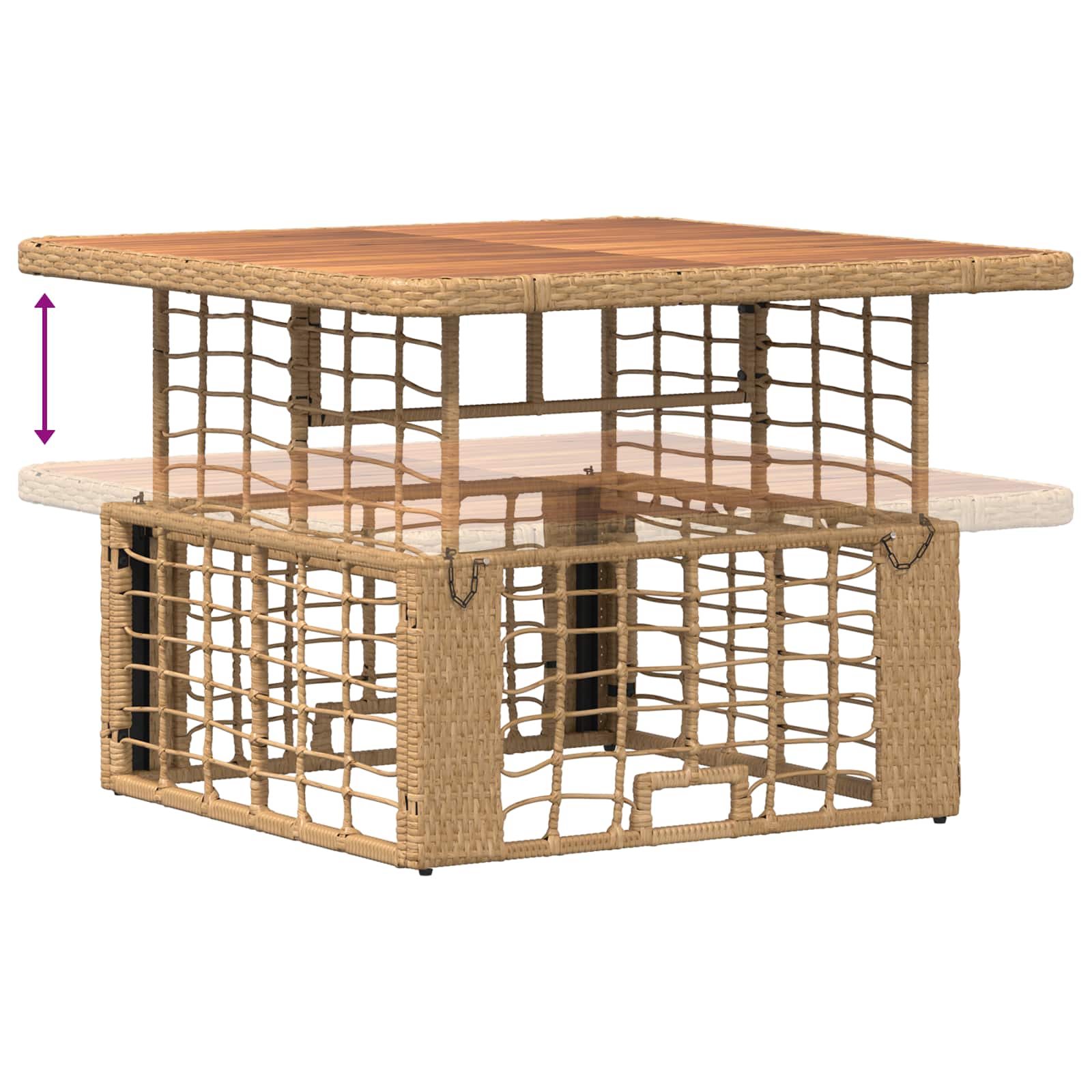 Ensemble de salle à manger pour jardin 3 pcs Nature et Blanc - XIOS