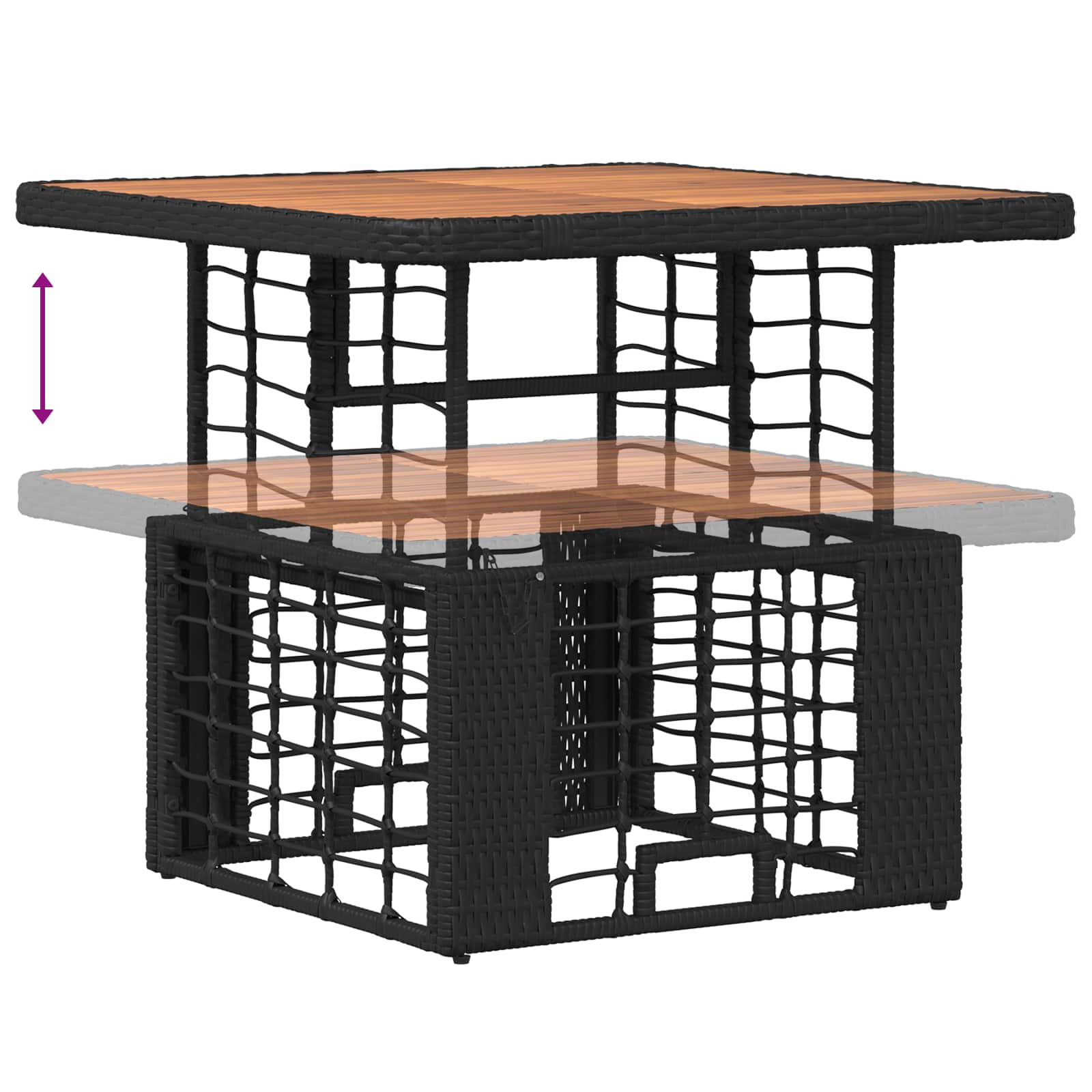 Ensemble de salle à manger pour jardin 3 pcs Noir et gris - XIOS