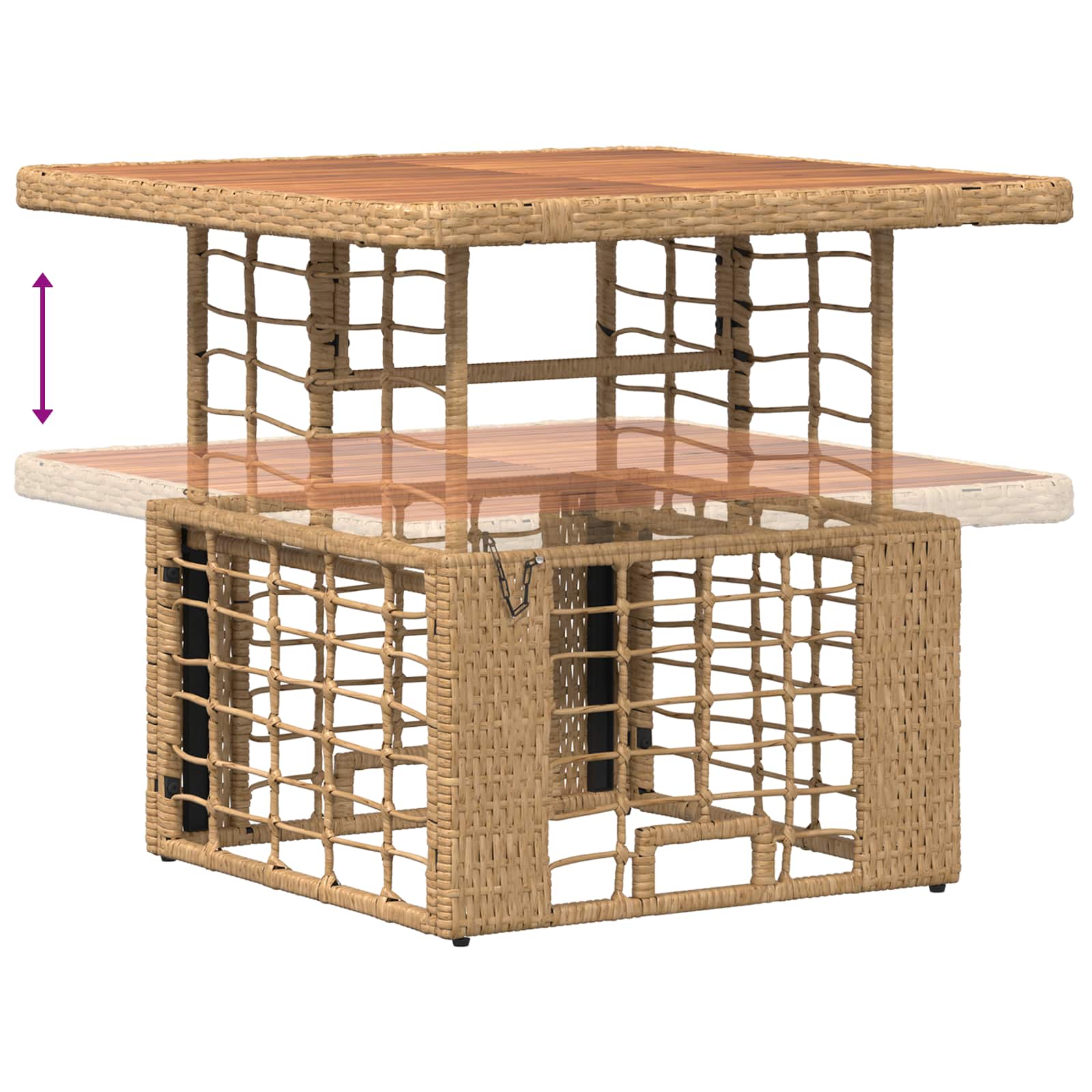 Ensemble de salle à manger pour jardin 3 pcs Nature et Blanc - XIOS