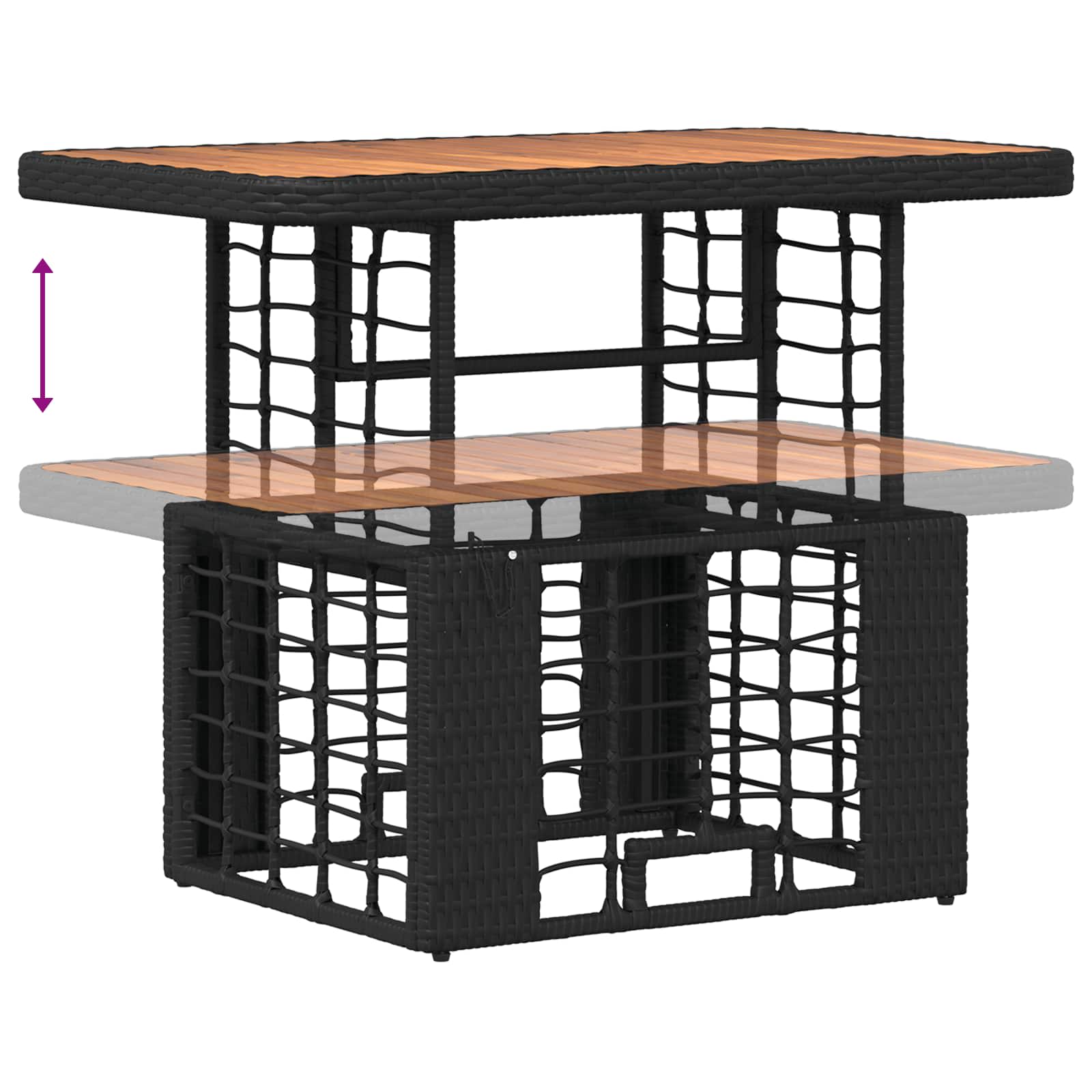 Ensemble de salle à manger pour jardin 3 pcs Noir et gris - XIOS