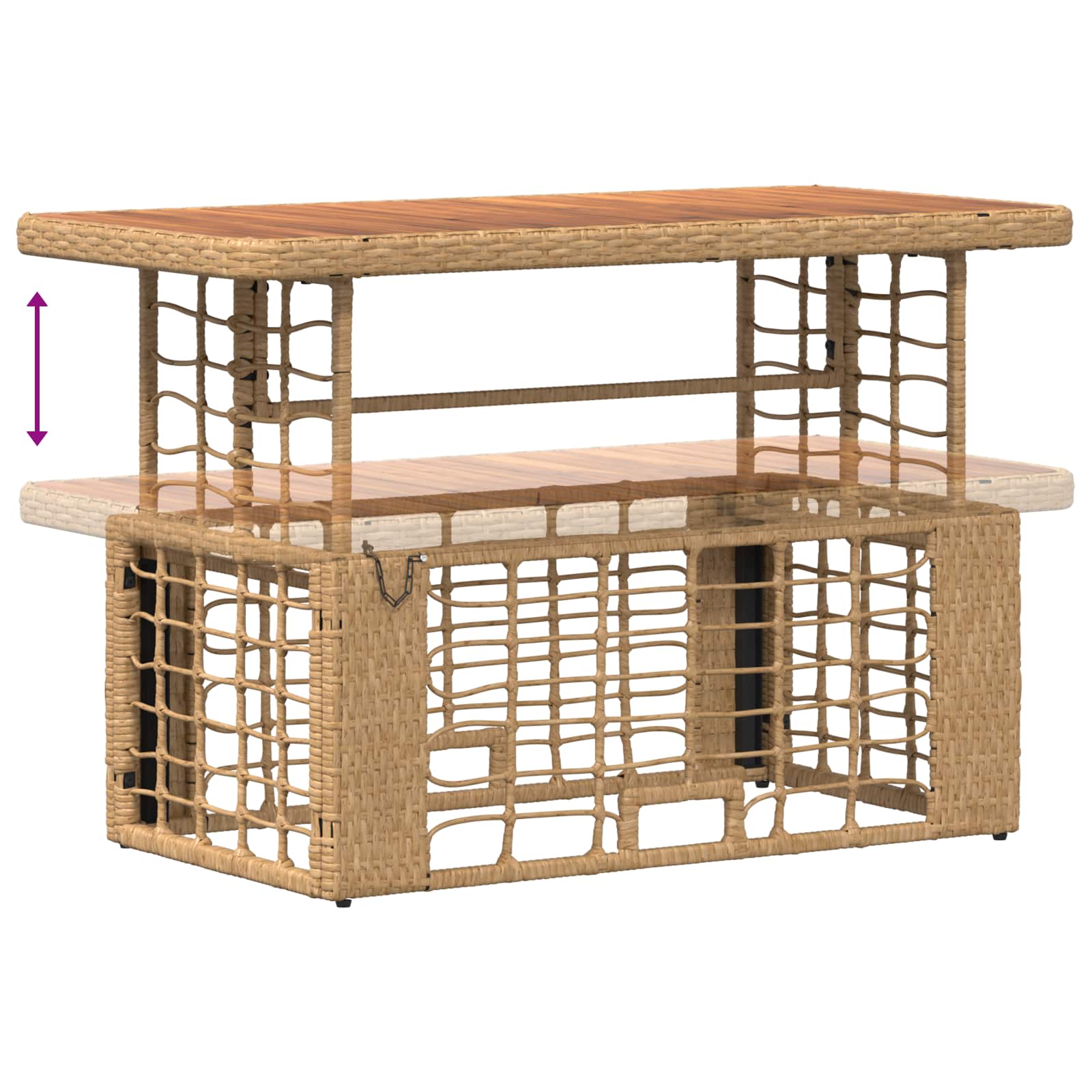 Ensemble de salle à manger pour jardin 4 pcs Nature et Blanc - XIOS