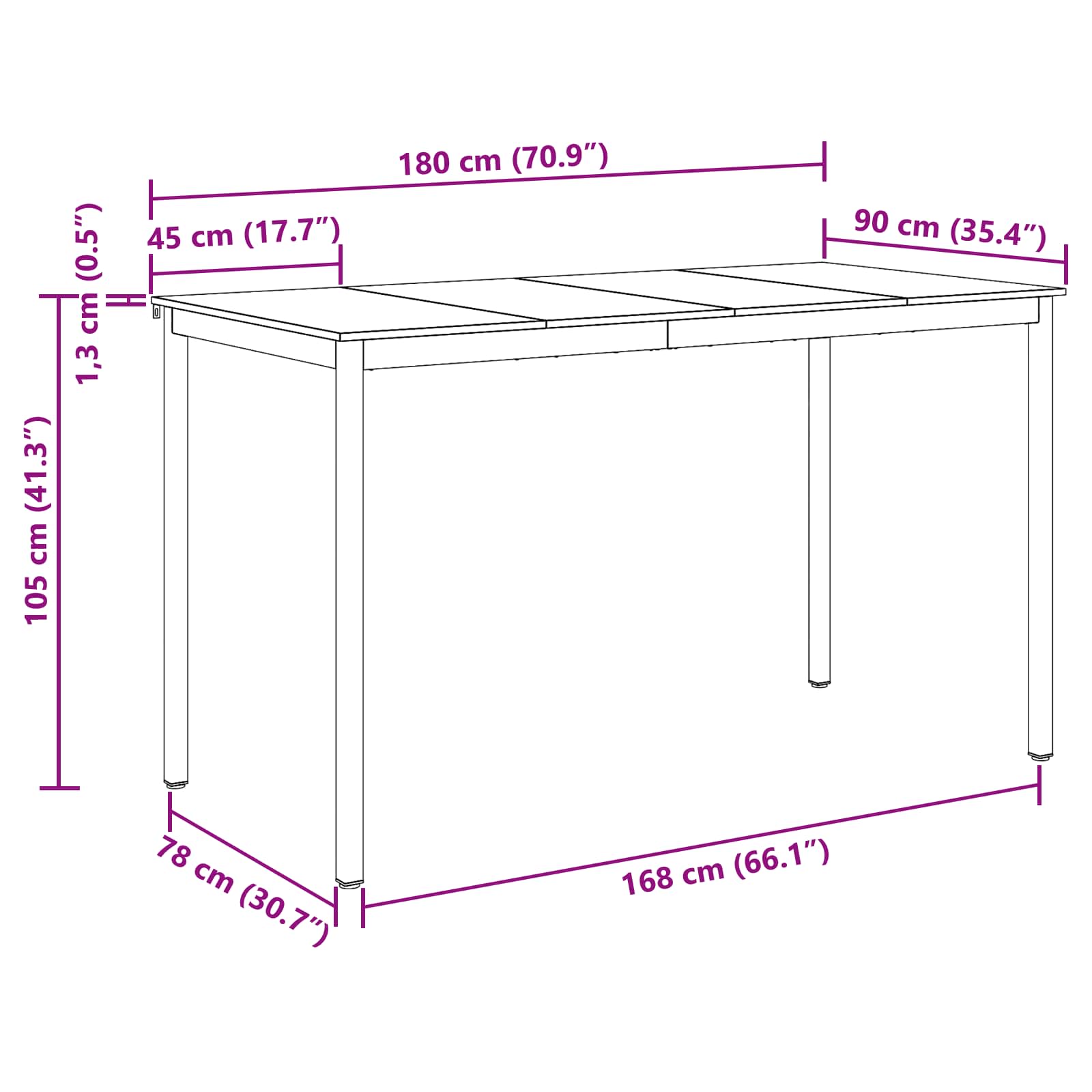 Table de salle à manger / Table de repas Bois d'ingénierie - XIOS