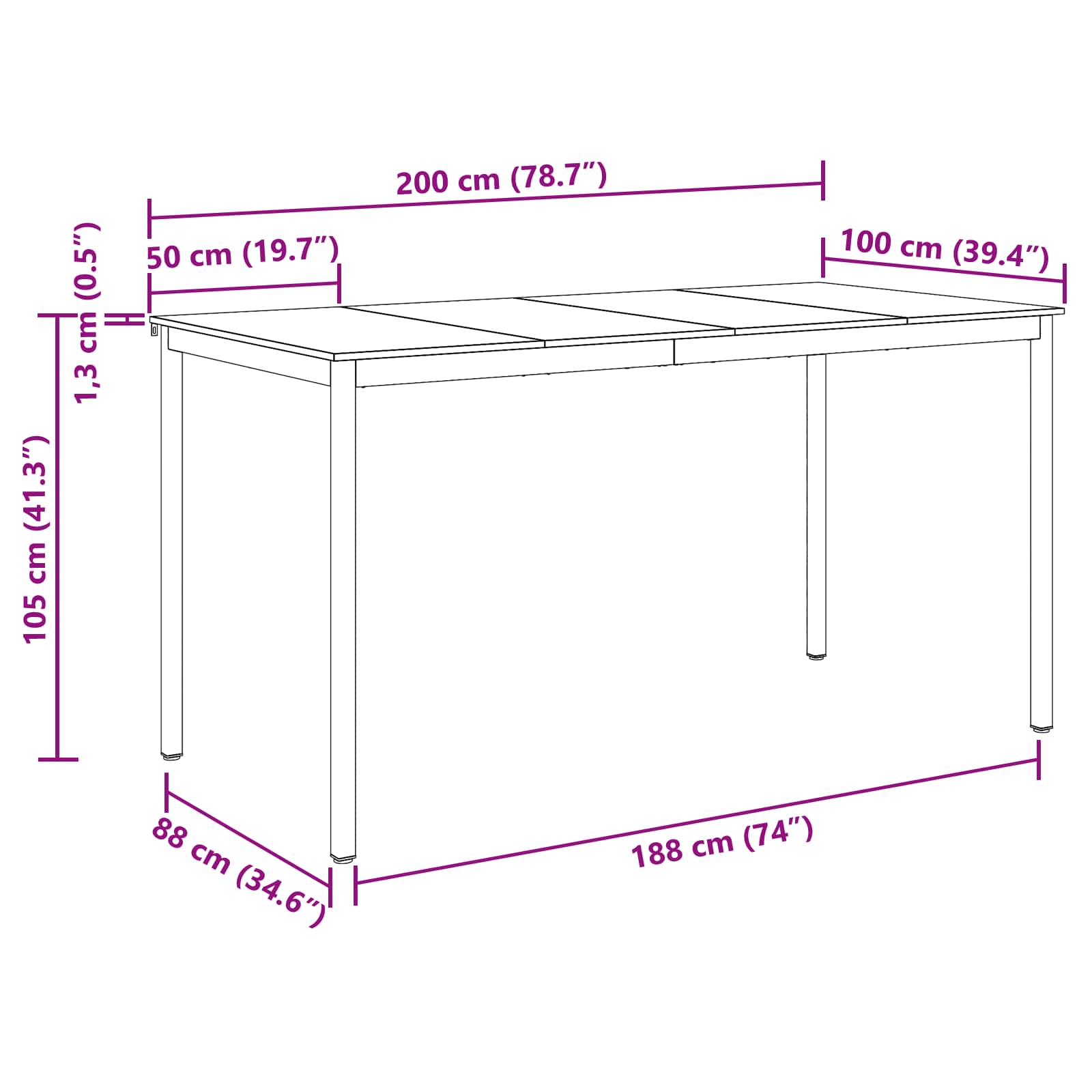 Table de salle à manger / Table de repas Bois d'ingénierie - XIOS