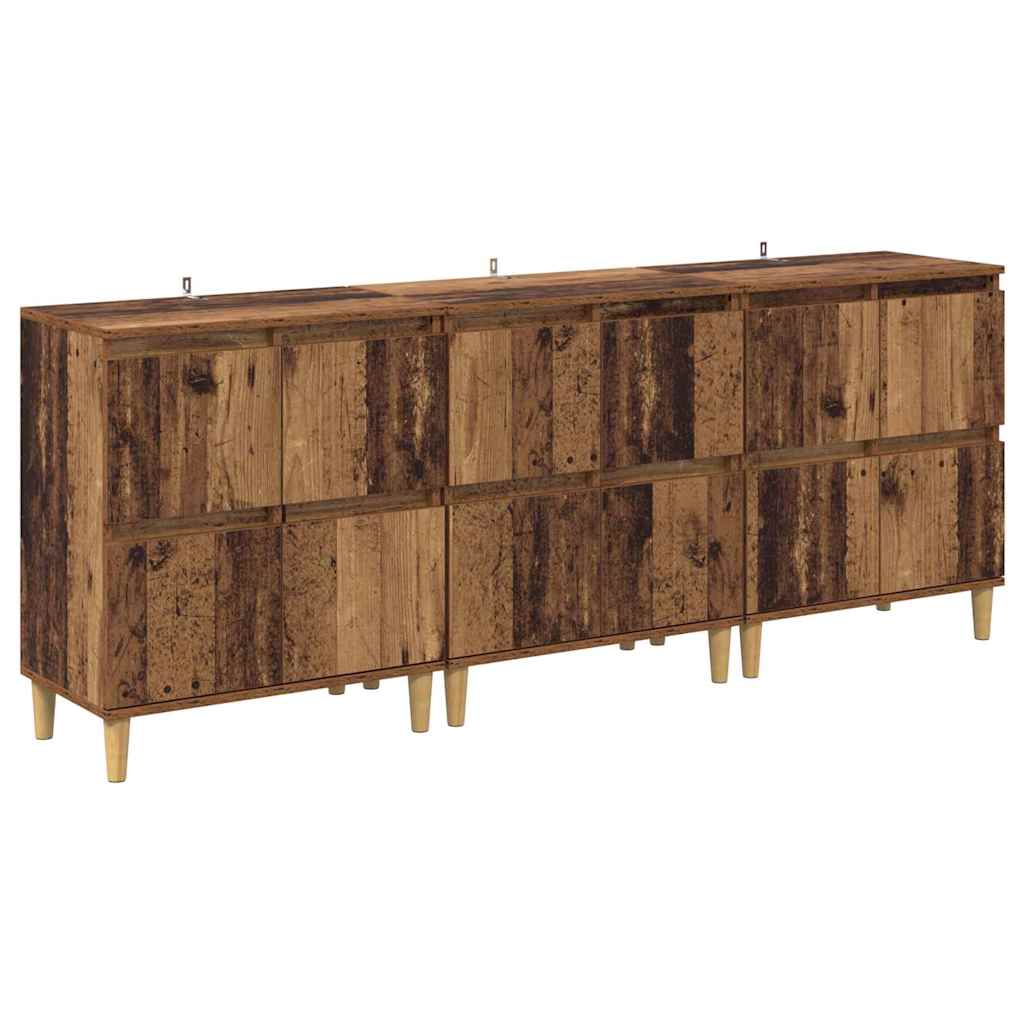 Buffets 3 pcs Bois Ancien 60 x 35 x 70 cm Bois d'ingénierie - XIOS