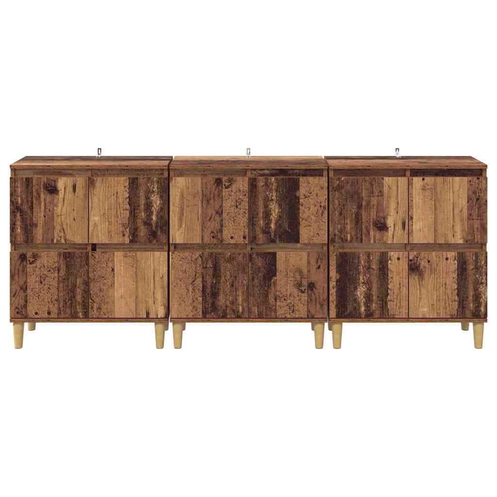Buffets 3 pcs Bois Ancien 60 x 35 x 70 cm Bois d'ingénierie - XIOS