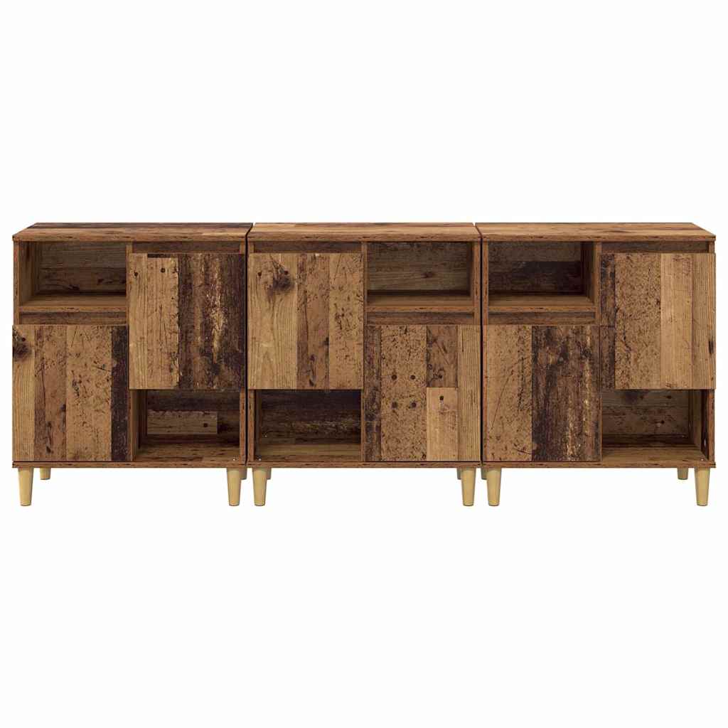 Buffets 3 pcs Bois Ancien 60 x 35 x 70 cm Bois d'ingénierie - XIOS