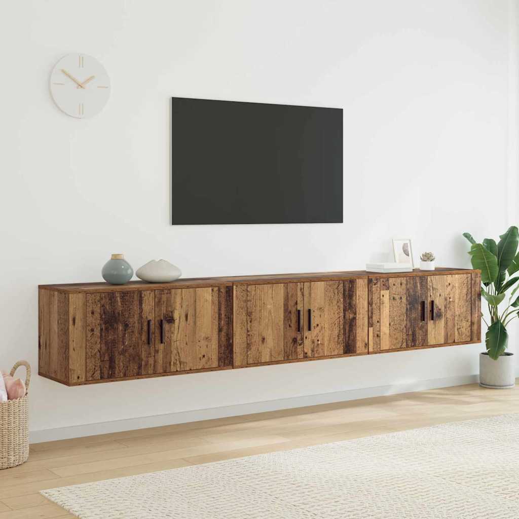 Ensemble de meuble TV mural 3 pcs Bois Ancien 80 x 34,5 x 40 cm - XIOS