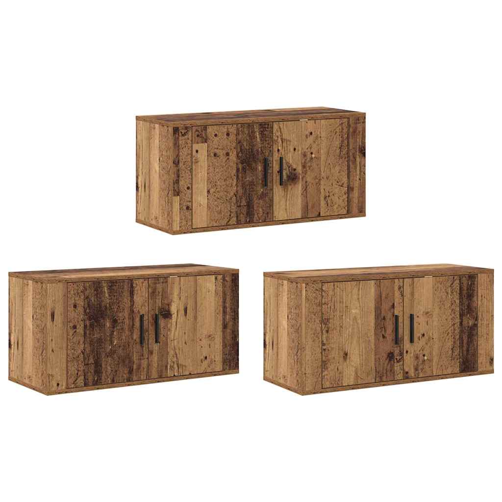 Ensemble de meuble TV mural 3 pcs Bois Ancien 80 x 34,5 x 40 cm - XIOS