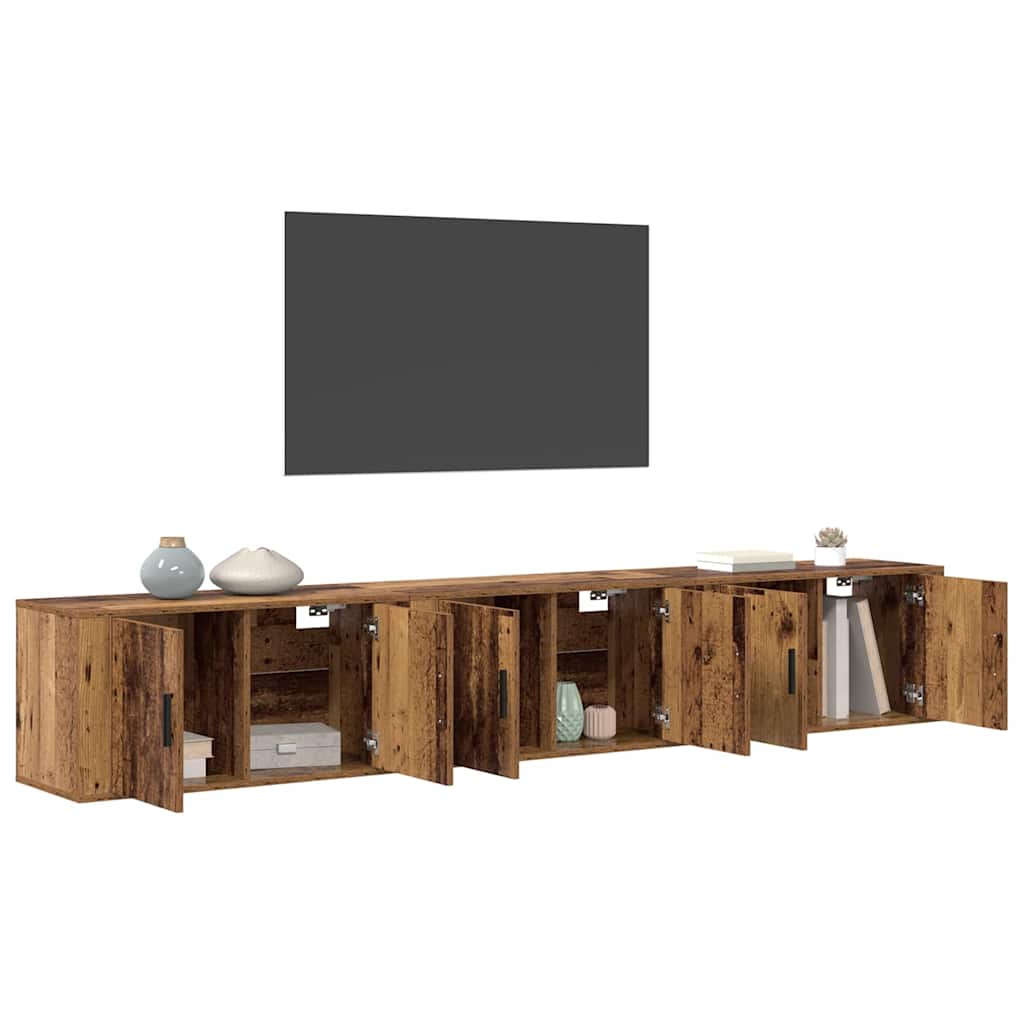 Ensemble de meuble TV mural 3 pcs Bois Ancien 80 x 34,5 x 40 cm - XIOS