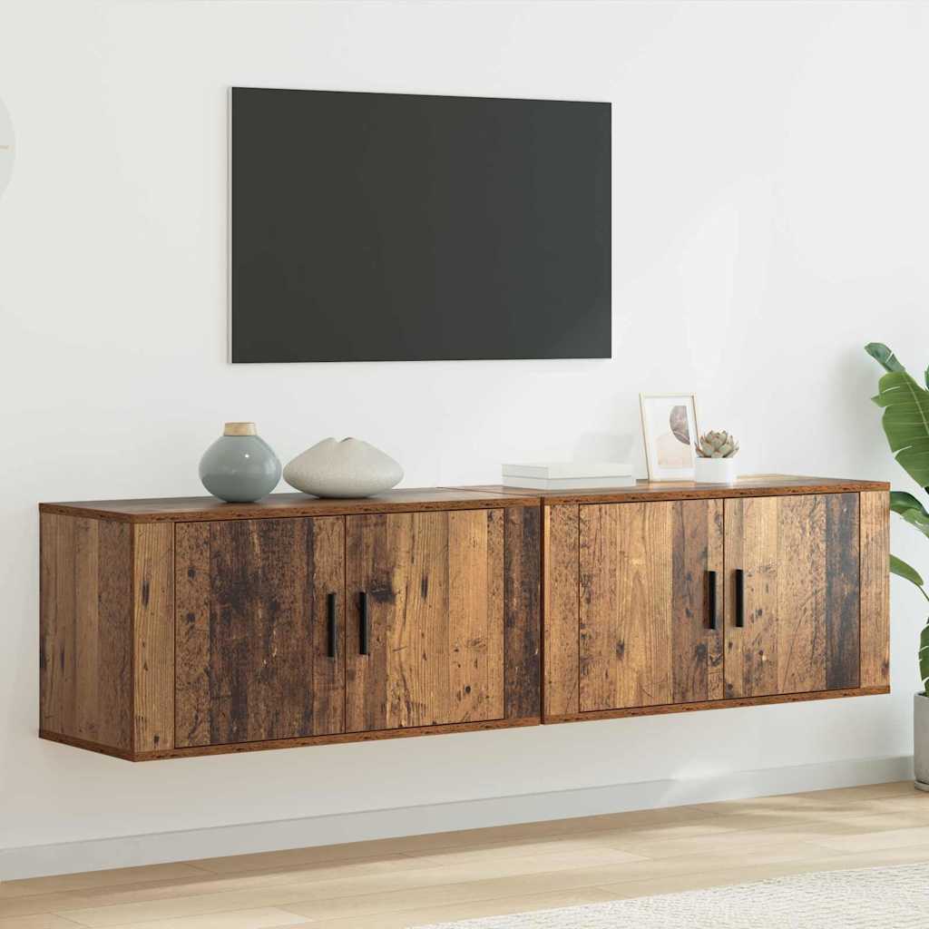 Ensemble de meuble TV mural 2 pcs Bois Ancien 80 x 34,5 x 40 cm - XIOS