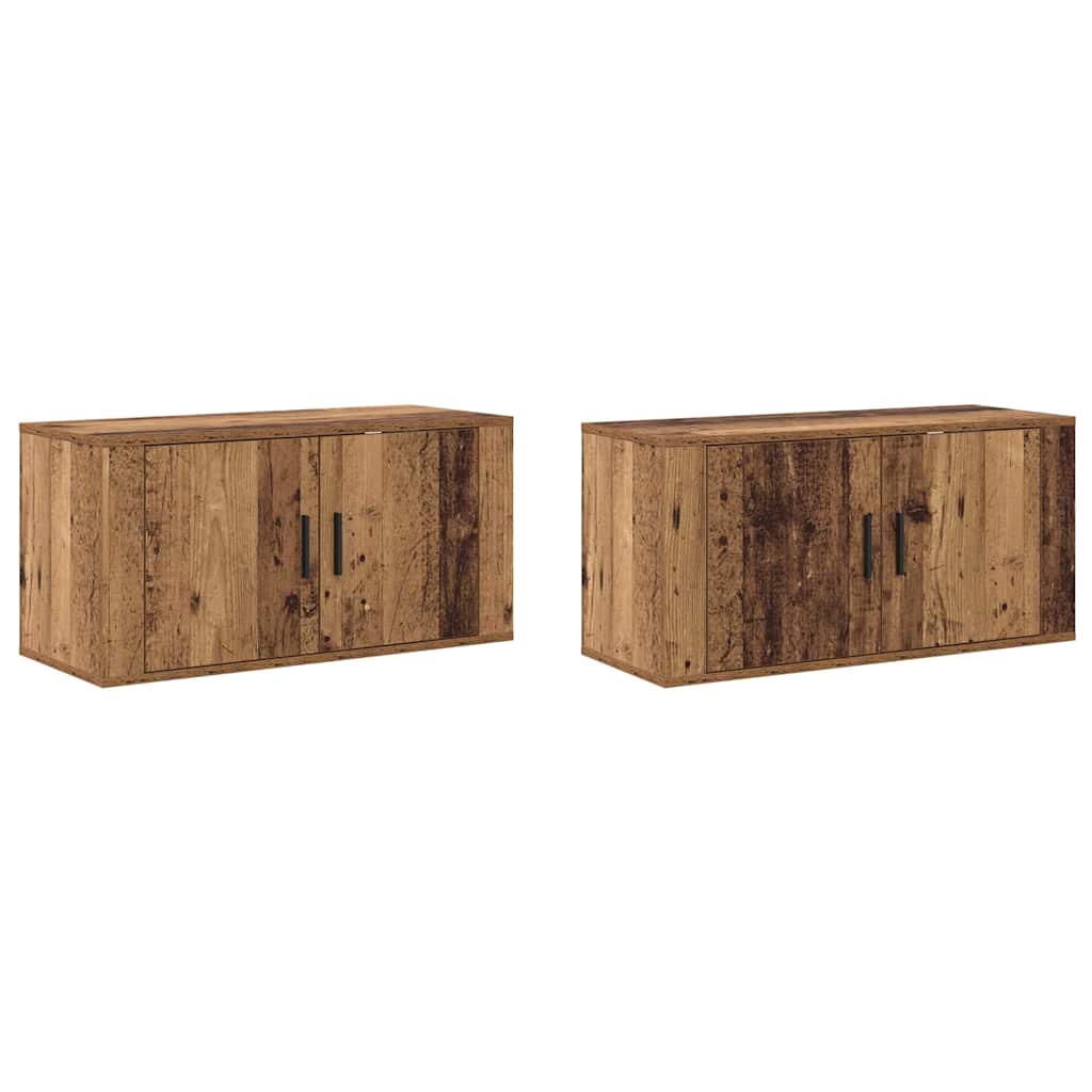 Ensemble de meuble TV mural 2 pcs Bois Ancien 80 x 34,5 x 40 cm - XIOS
