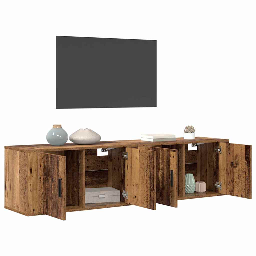 Ensemble de meuble TV mural 2 pcs Bois Ancien 80 x 34,5 x 40 cm - XIOS