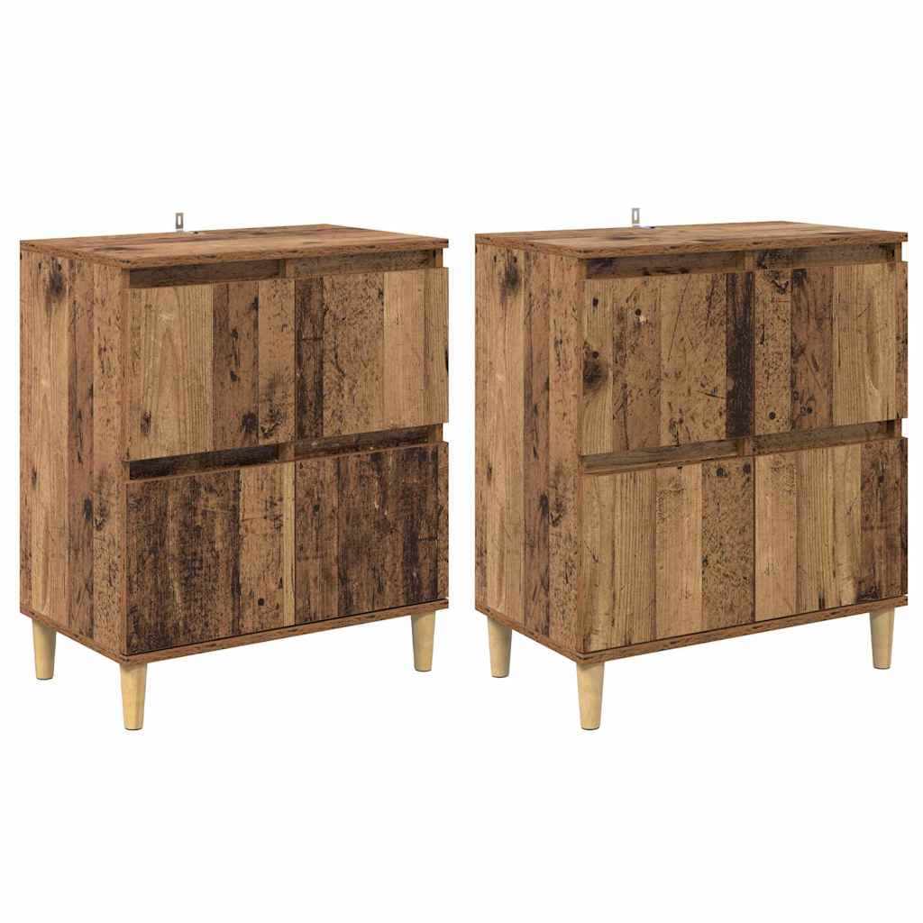 Buffets 2 pcs Bois Ancien 60 x 35 x 70 cm Bois d'ingénierie - XIOS