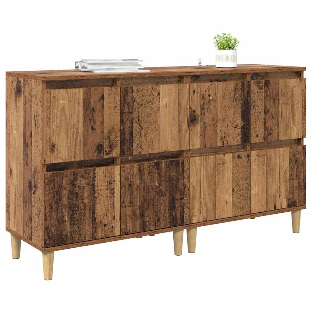 Buffets 2 pcs Bois Ancien 60 x 35 x 70 cm Bois d'ingénierie - XIOS