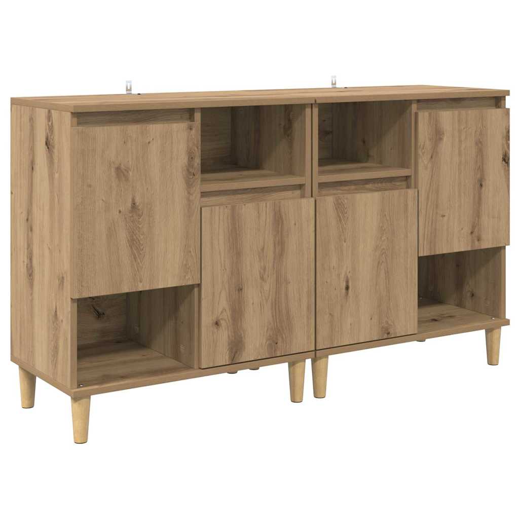 Buffets 2 pcs Chêne artisanal 60 x 35 x 70 cm Bois d'ingénierie - XIOS