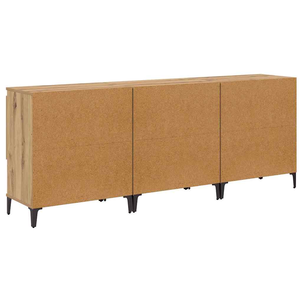 Buffets 3 pcs Chêne artisanal 60 x 35 x 70 cm Bois d'ingénierie - XIOS
