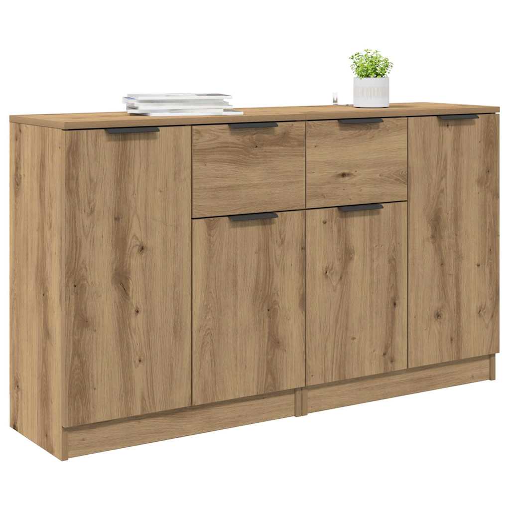 Buffets 2 pcs Chêne artisanal 60 x 30 x 70 cm Bois d'ingénierie - XIOS