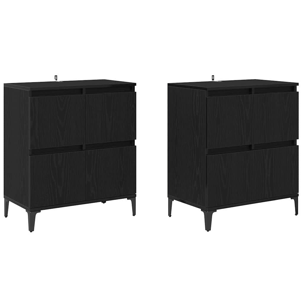 Buffets 2 pcs Chêne noir 60 x 35 x 70 cm Bois d'ingénierie - XIOS
